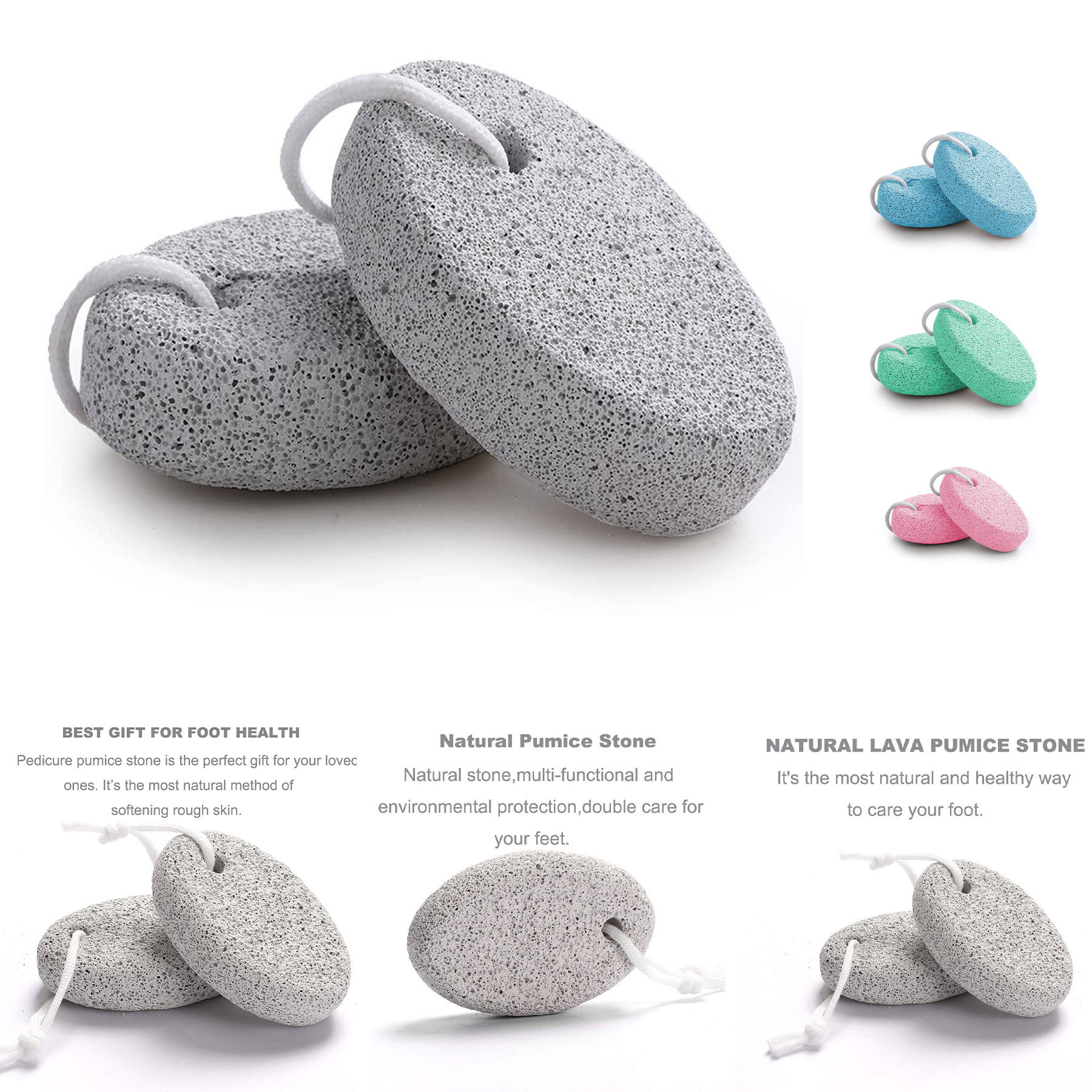2 Pack Natural Foot Pumice Stone 2
