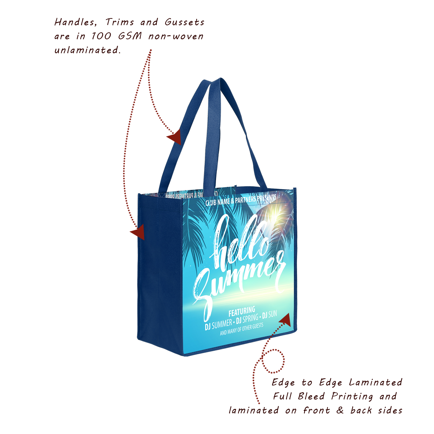 Laminated Non Woven Tote Bag(13" X 13" X 5" ) 6
