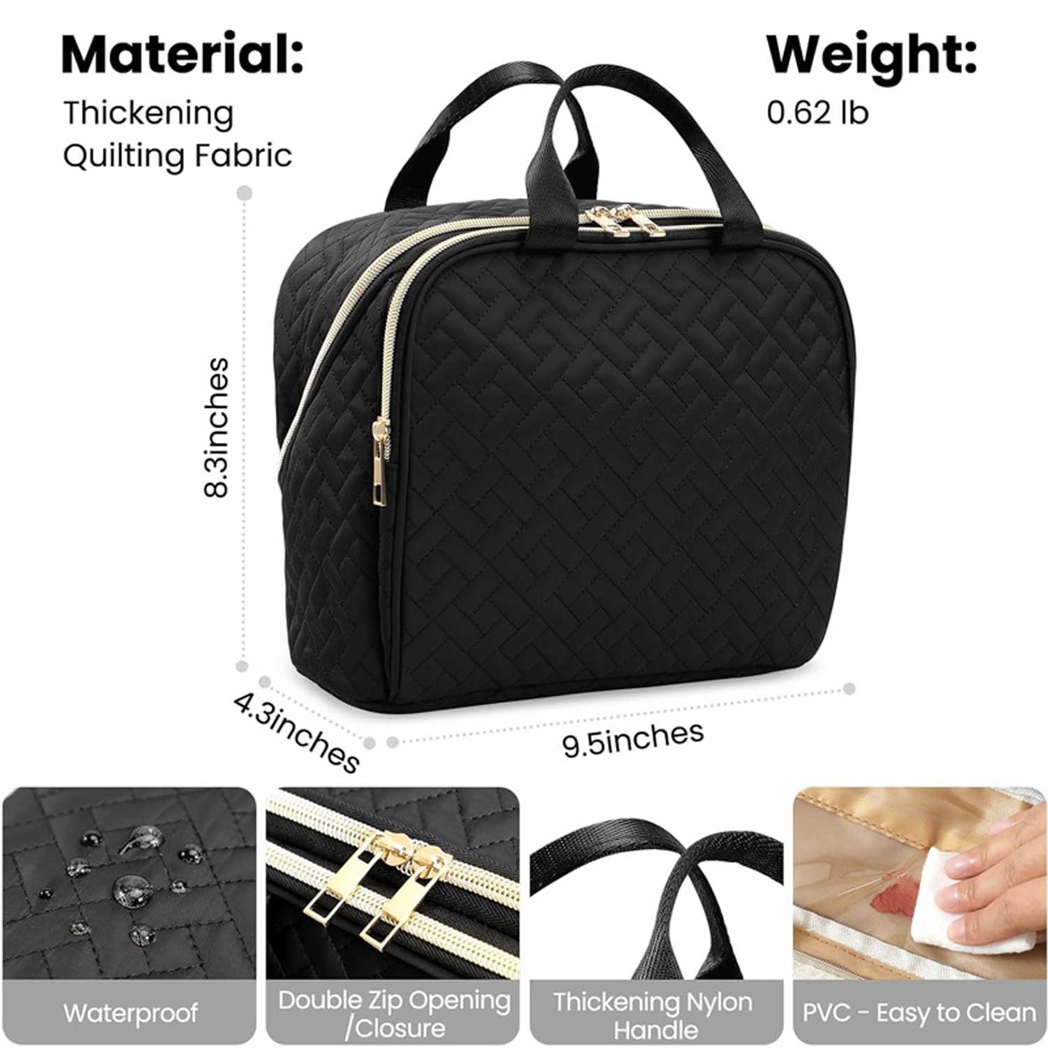 Portable Waterproof Travel Makeup Bag w/ Handle 6