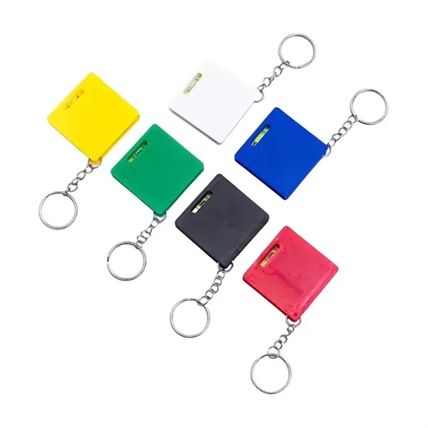 Mini Square Tape Measure Keychain - Horizontal Design 6