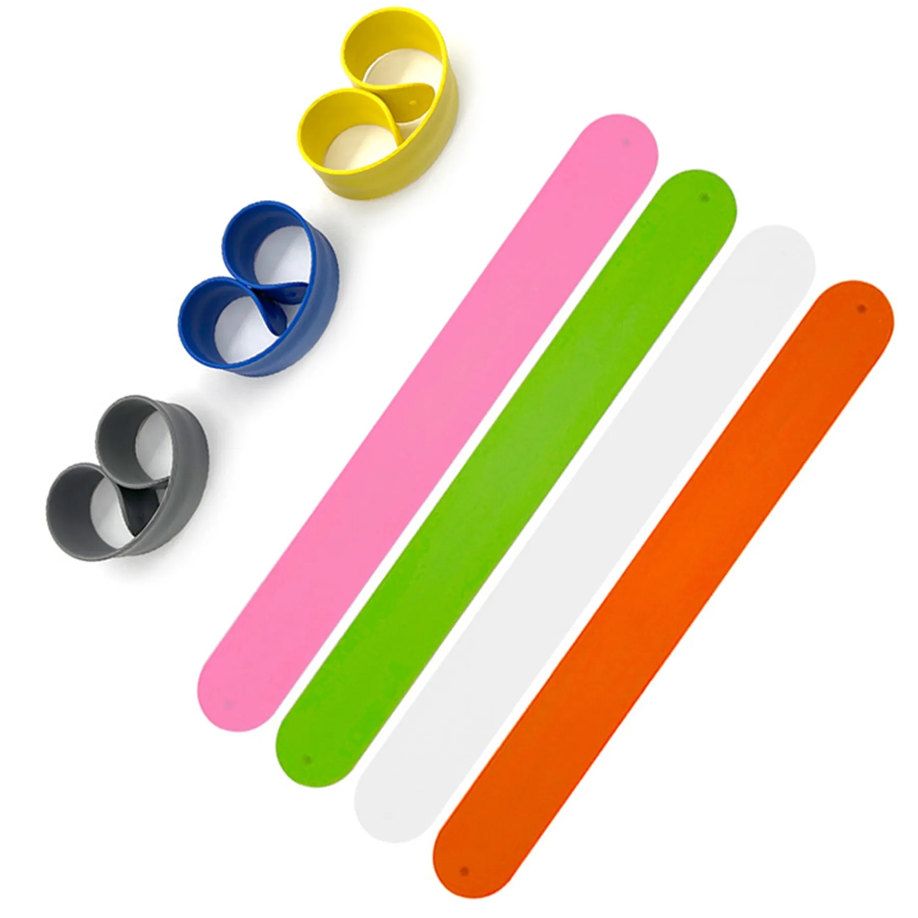 Extra Long Silicone Wrist Band Flexible Snap Bracelet 4