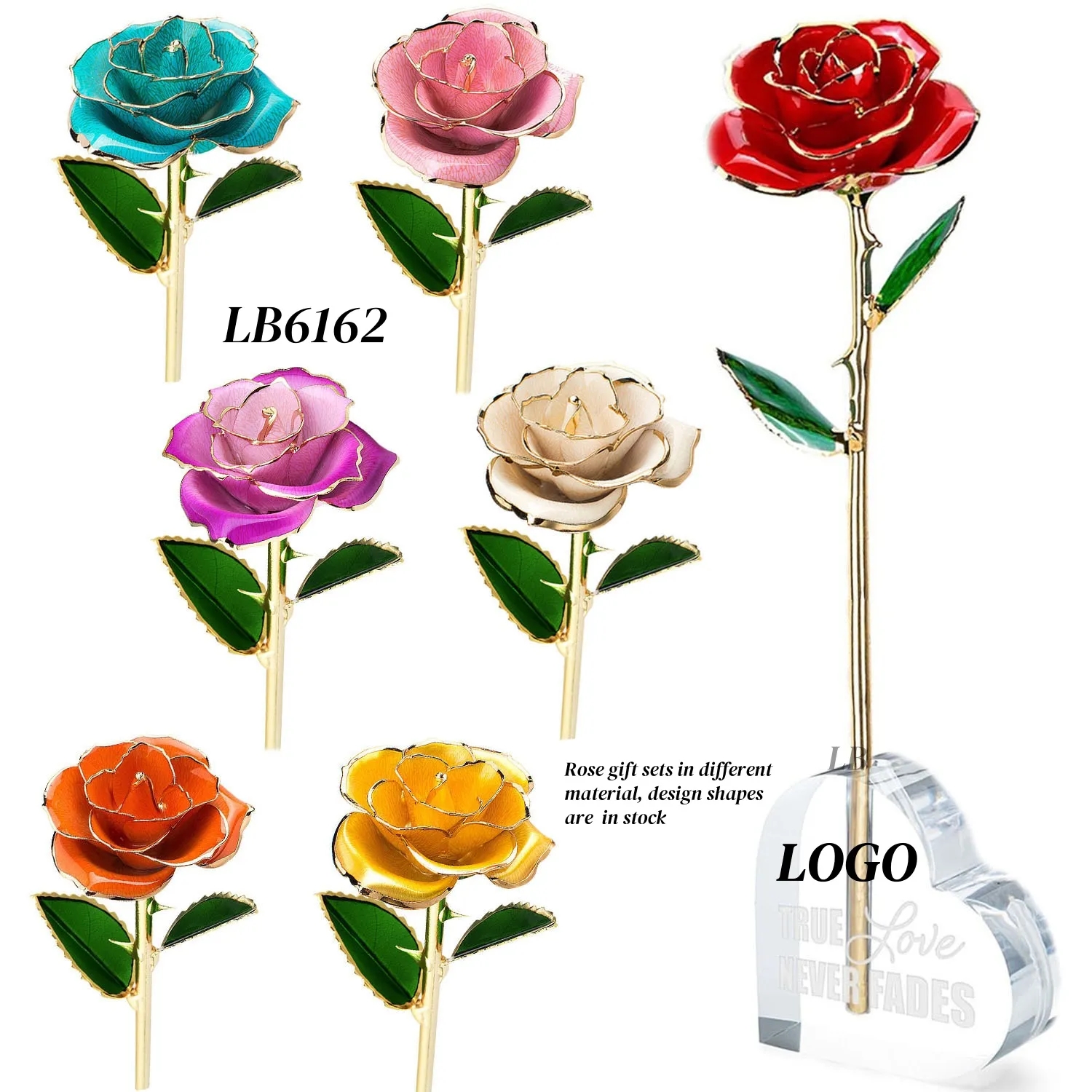 Dipped 24K Gold Rose with Stand Best Gift for Him Her 2