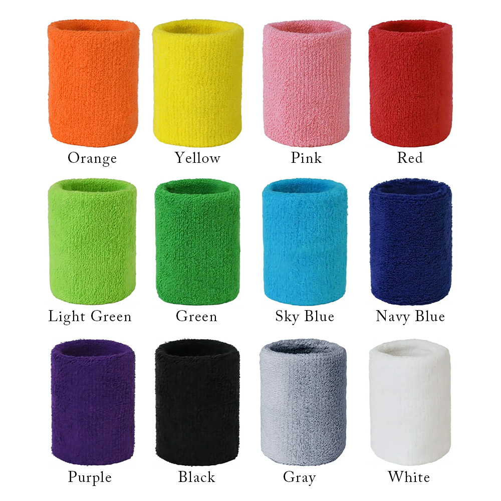 Terry Sweatband Wristbands With Woven Logo 5