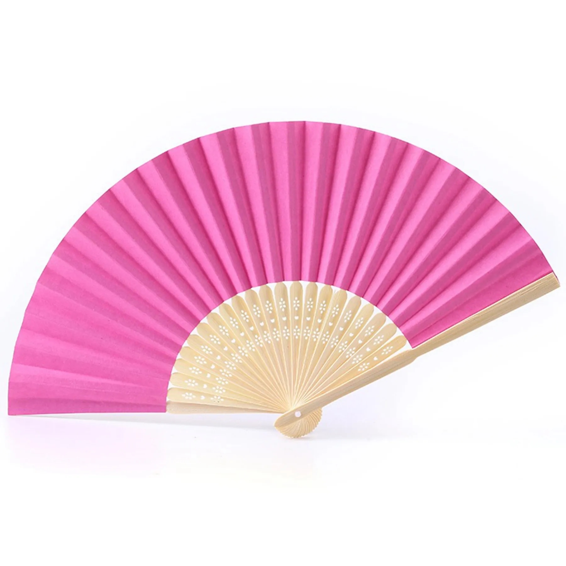 Full-color Folding Bamboo Paper Hand Fan 7