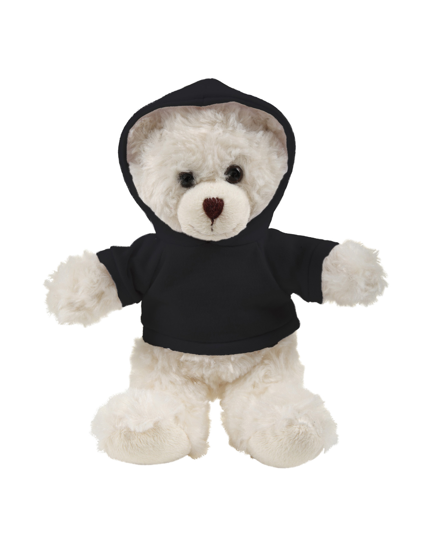 soft plush  Cream Curly Sitting Bear with hoodie 13