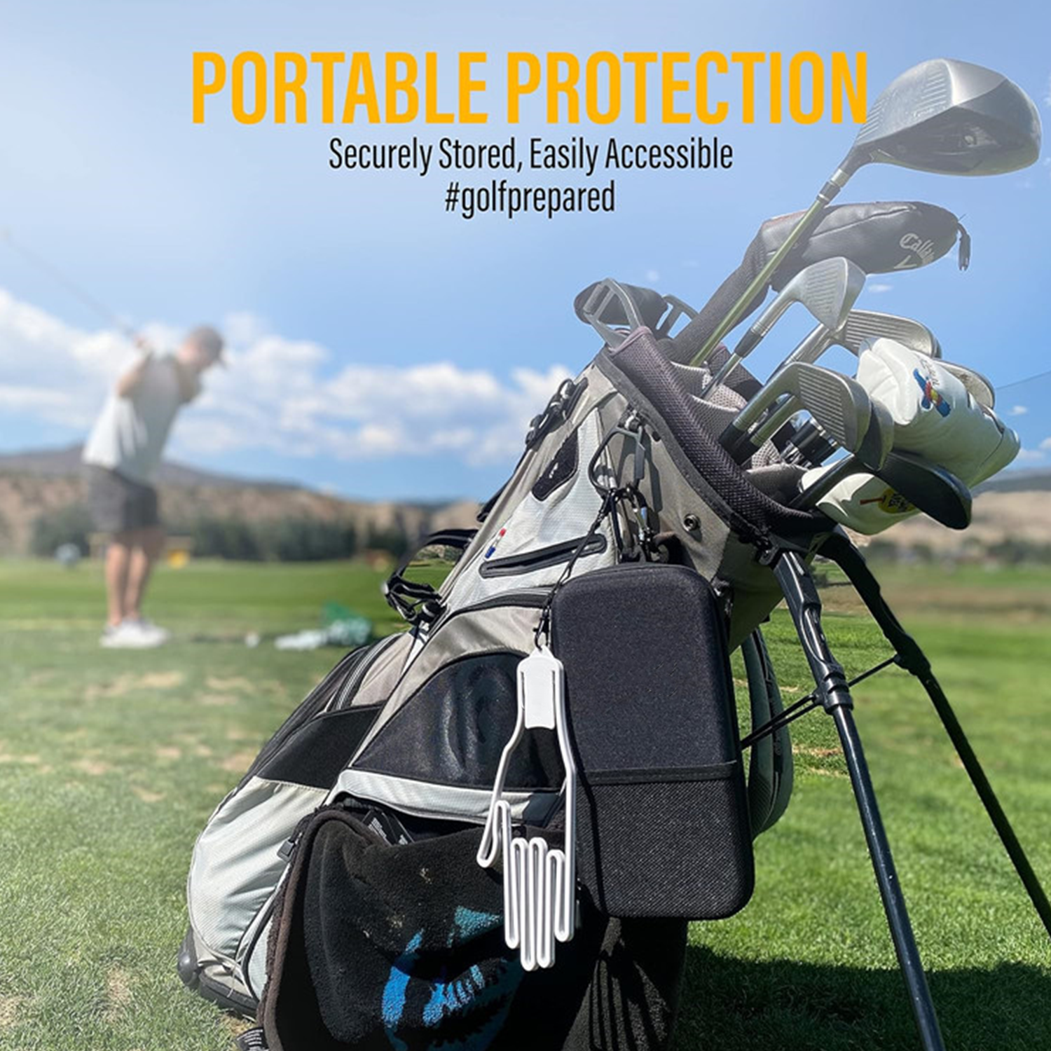 Golf Accessory Case—Waterproof Hard Organizer w/Glove Hanger 5