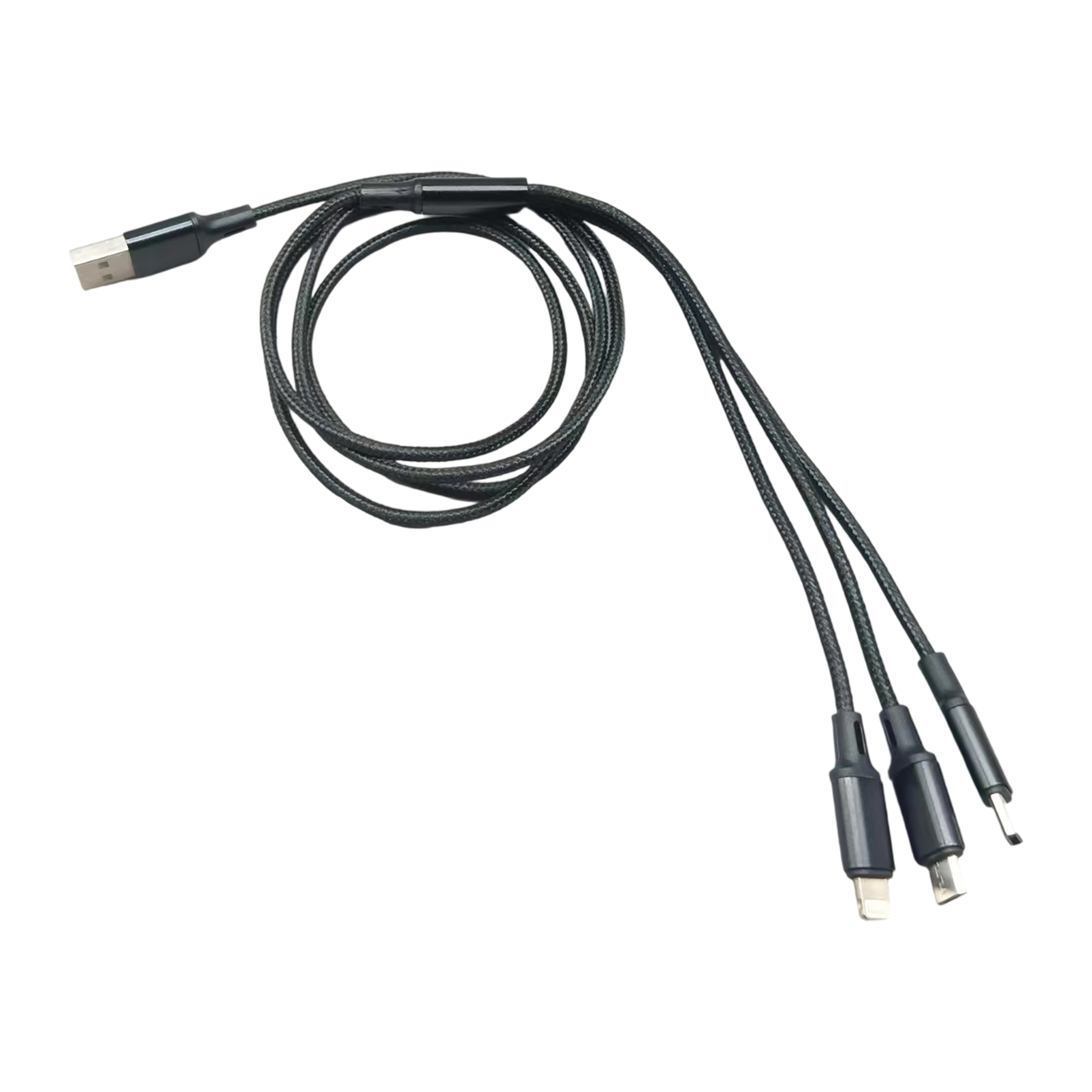 Three In One Nylon Braided Data Cable 47.3" Length 3