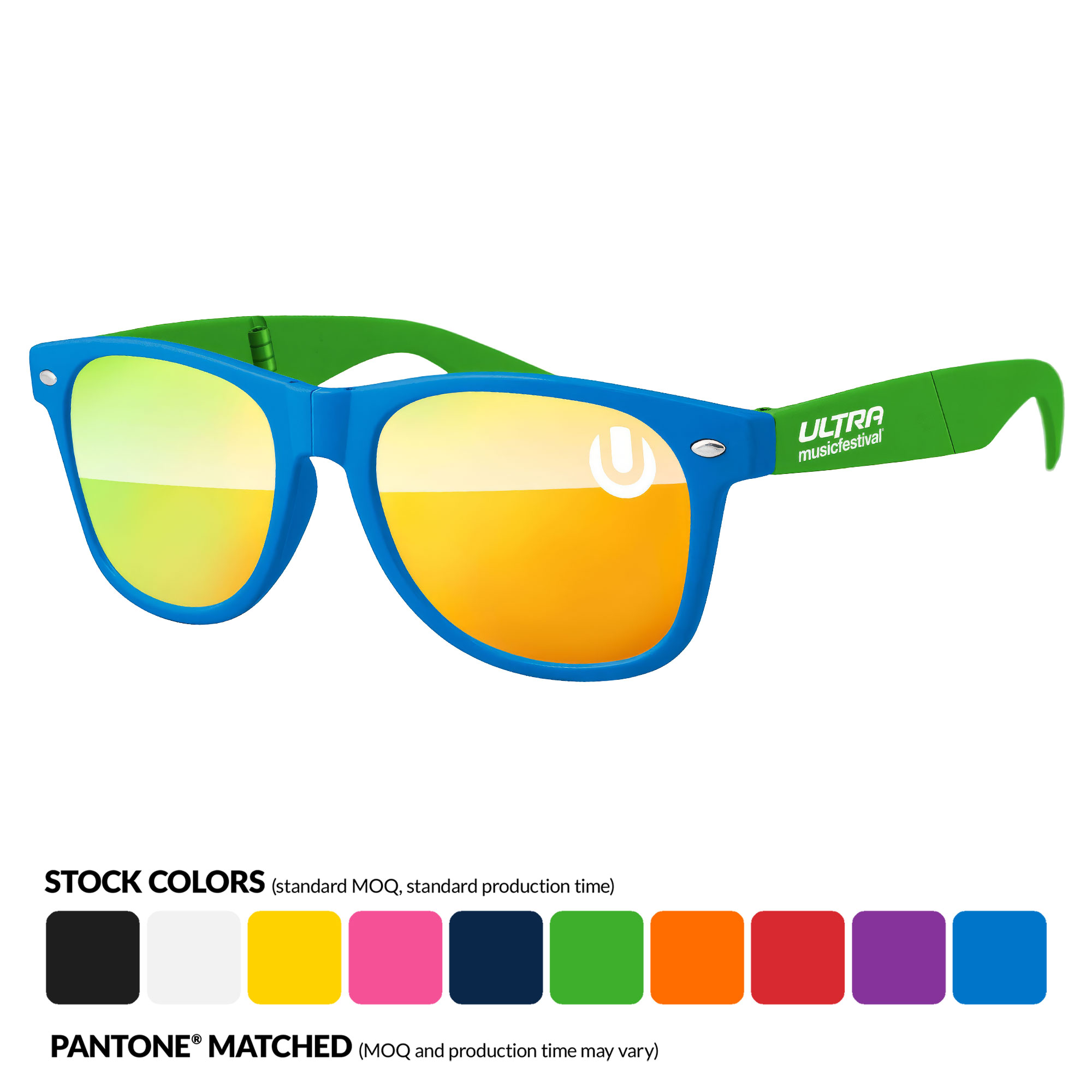 2-Tone Foldable Retro Mirror Sunglasses 11