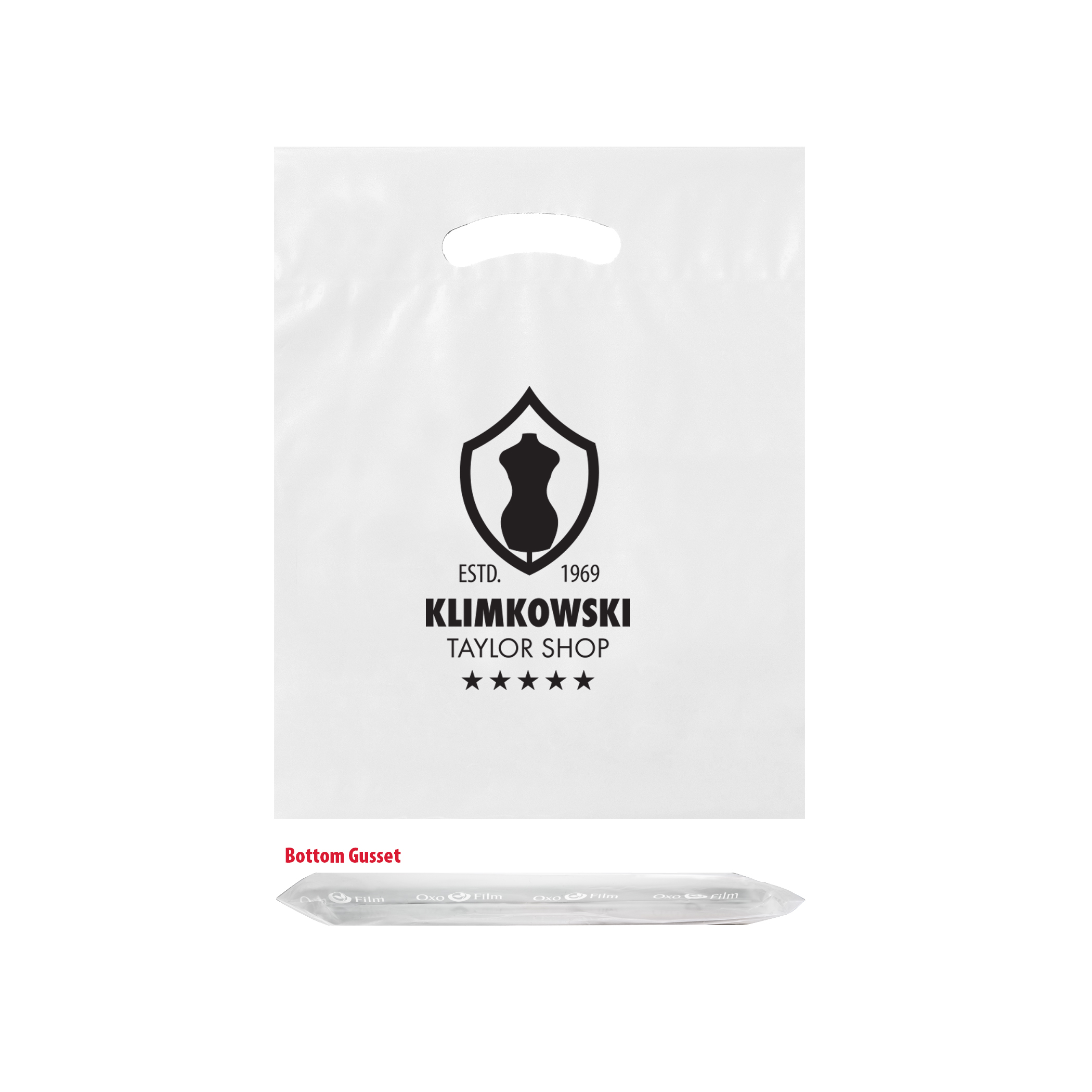 Oxo-Reusable Plastic Fold Over Die Cut Bag 10