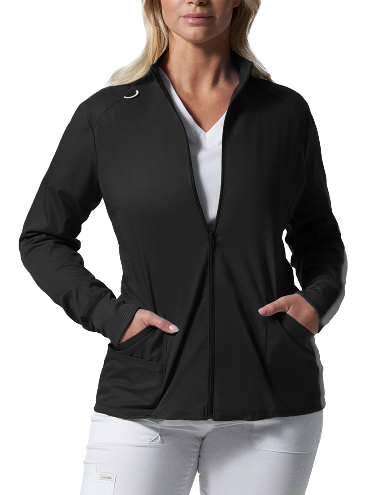 Landau - ProFlex - Women's Three-Pocket Mock Neck Zip-Front Jacket