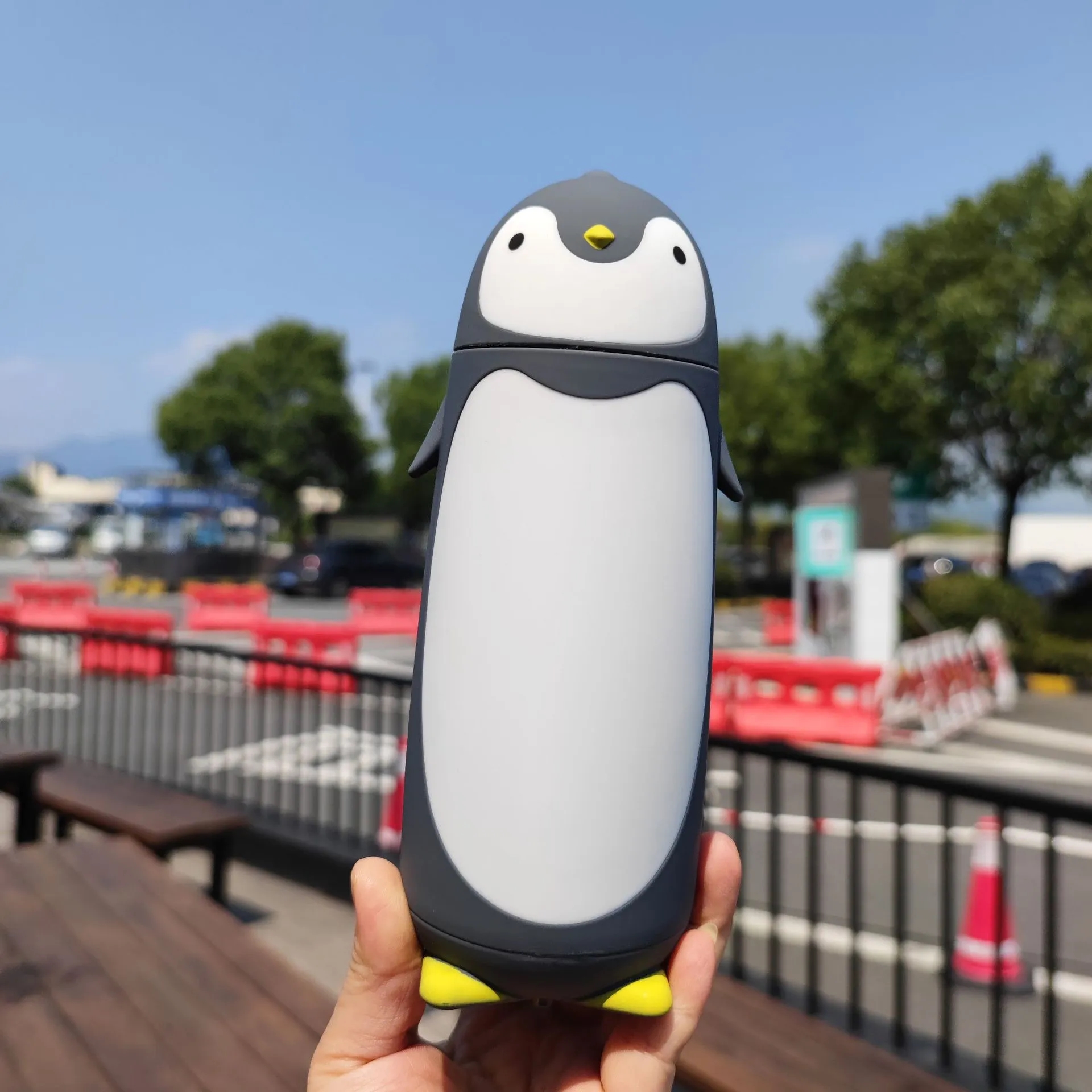 Cute Penguin portable double insulated glass cup 5