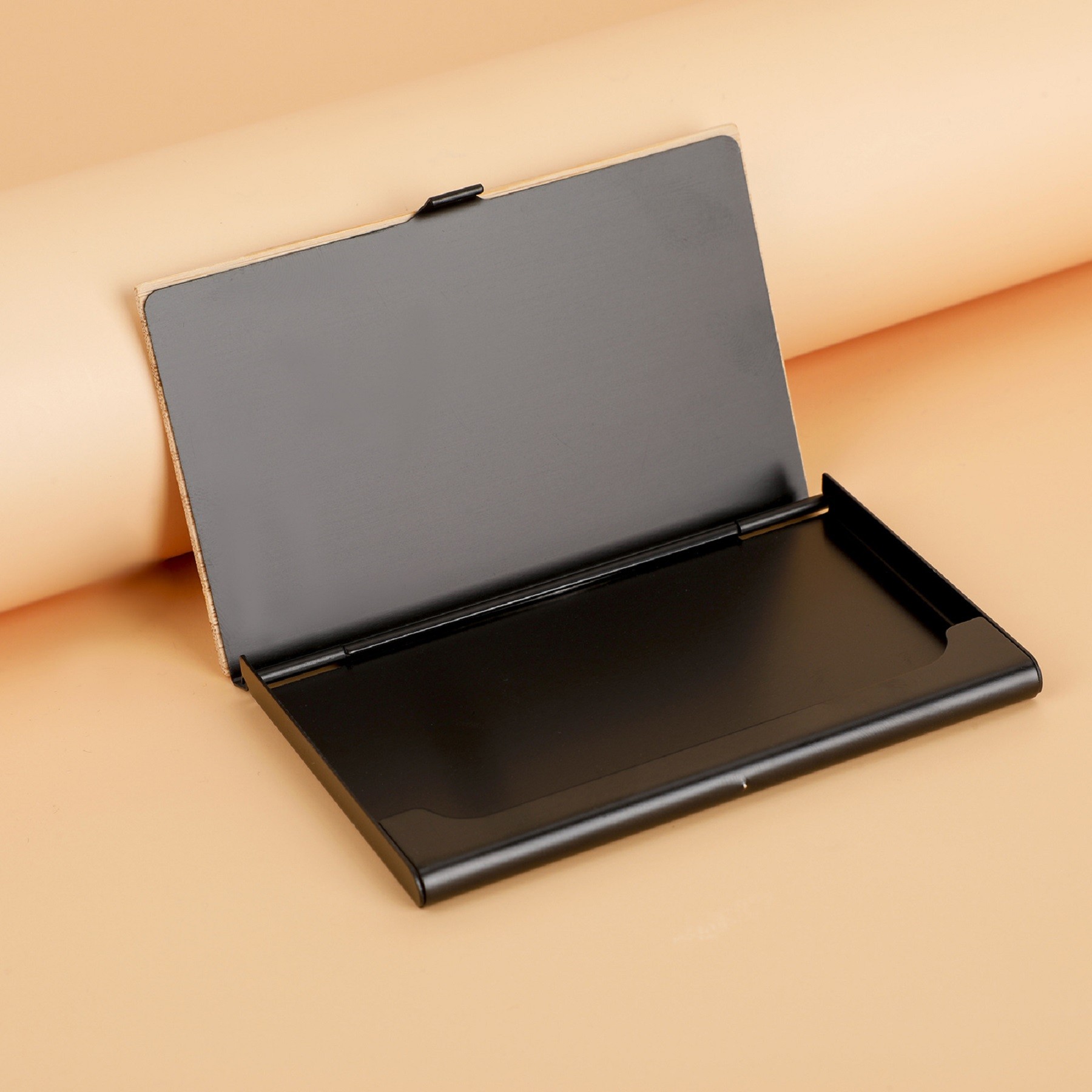 Wood Grain Metal Business Card Holder 3