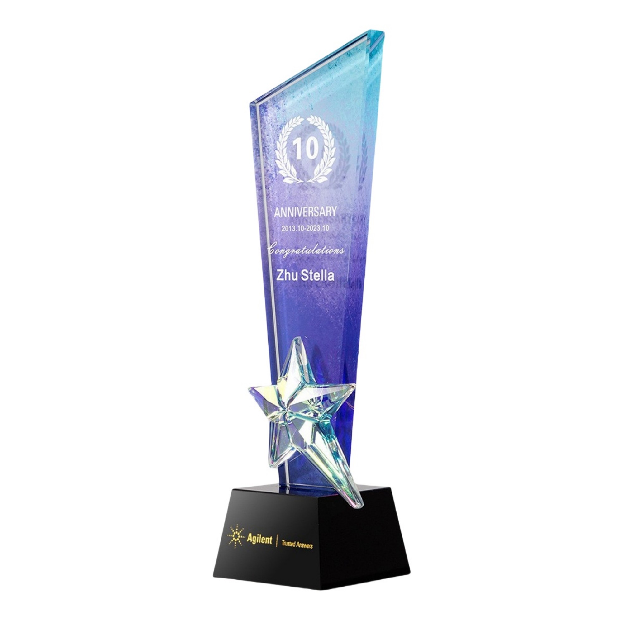 Colorful Star Crystal Trophy 2