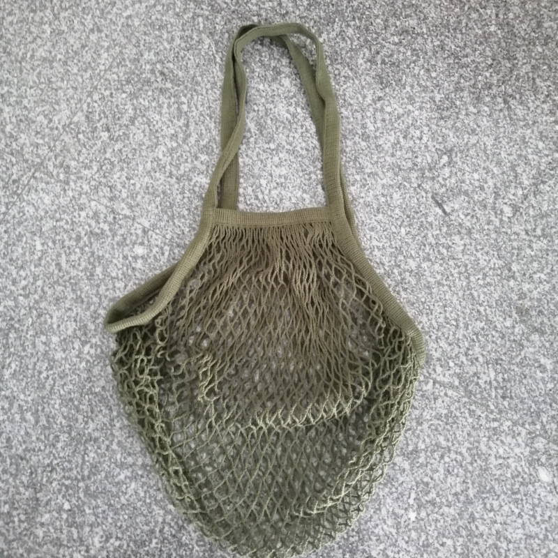 Long Handle Reusable Cotton Mesh Bag for Fruit Vegetables, custom tote bag with logo imprint 20