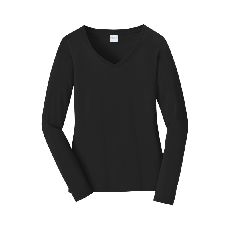 Port & Company Women's Long Sleeve Fan Favorite V-Neck Tee. 38