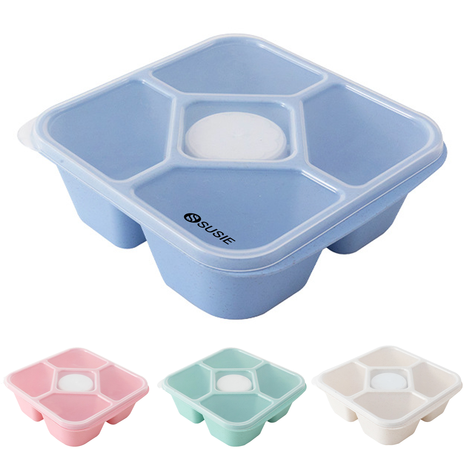 Wheat Straw BPA-Free 5 Compartments Bento Snack Boxes 1