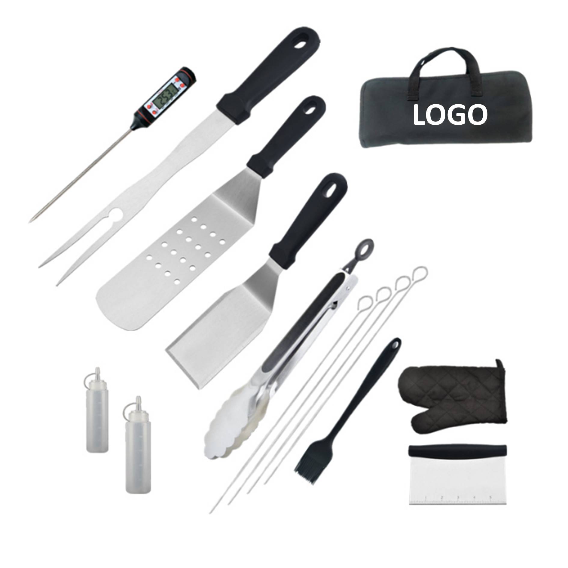 14 Pieces Stainless BBQ Tool Set 1
