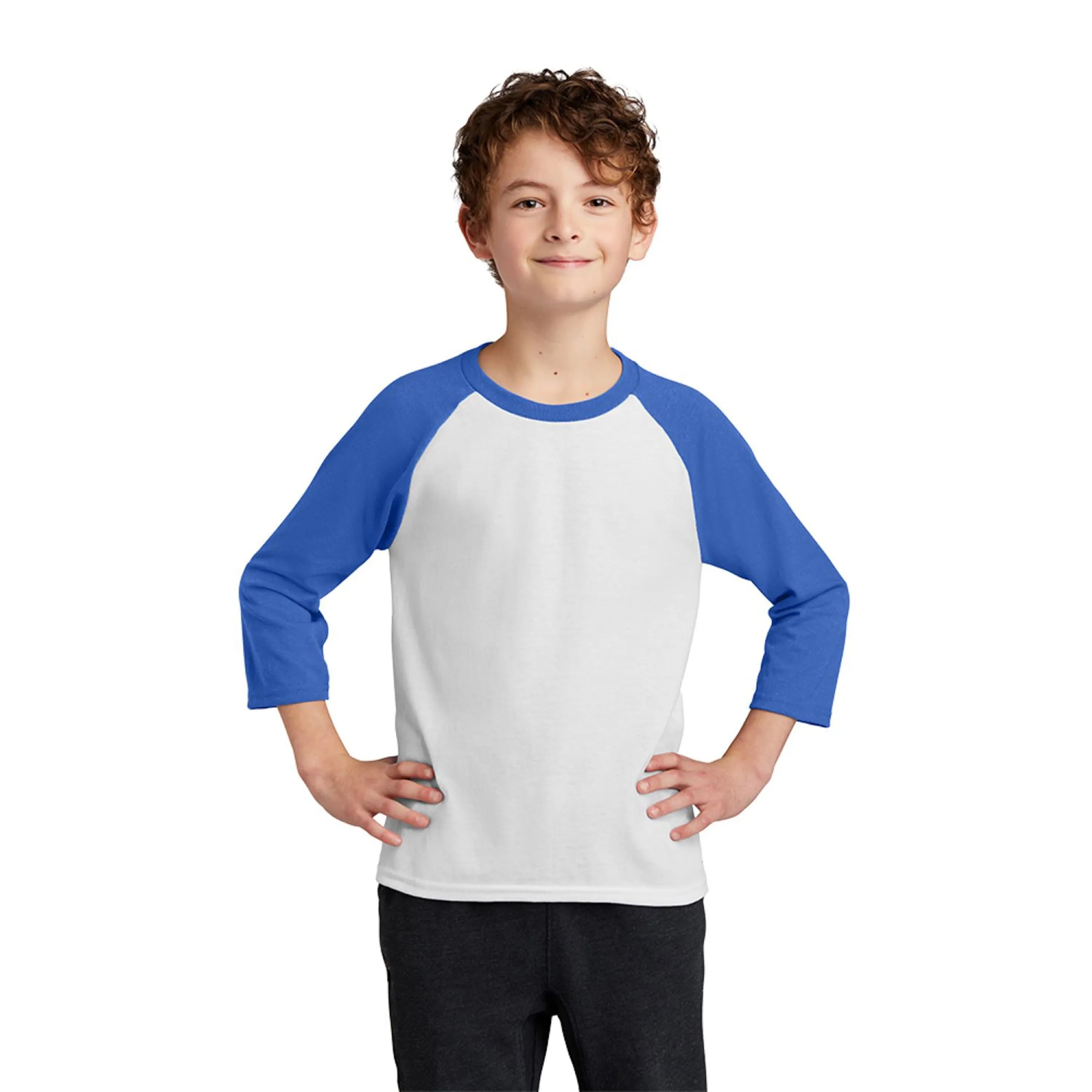 PORT & COMPANY(R) YOUTH CORE BLEND 3/4-SLEEVE RAGLAN TEE 9