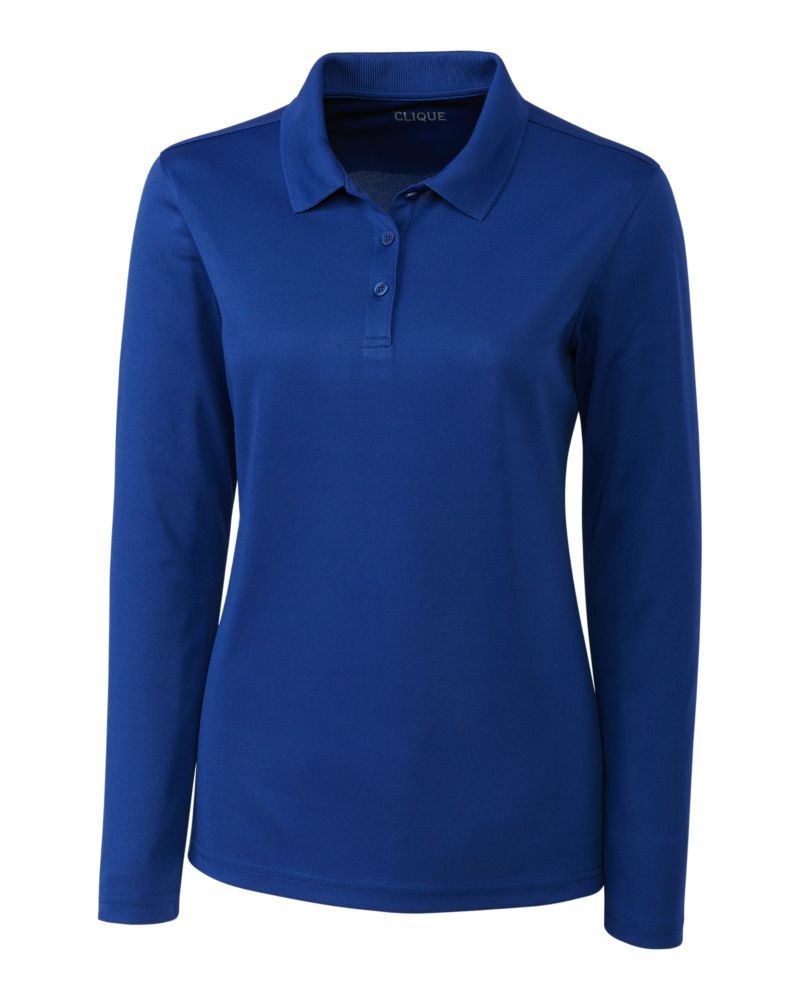Clique Spin Solution-dyed Performance Pique Womens Long Sleeve Polo 53