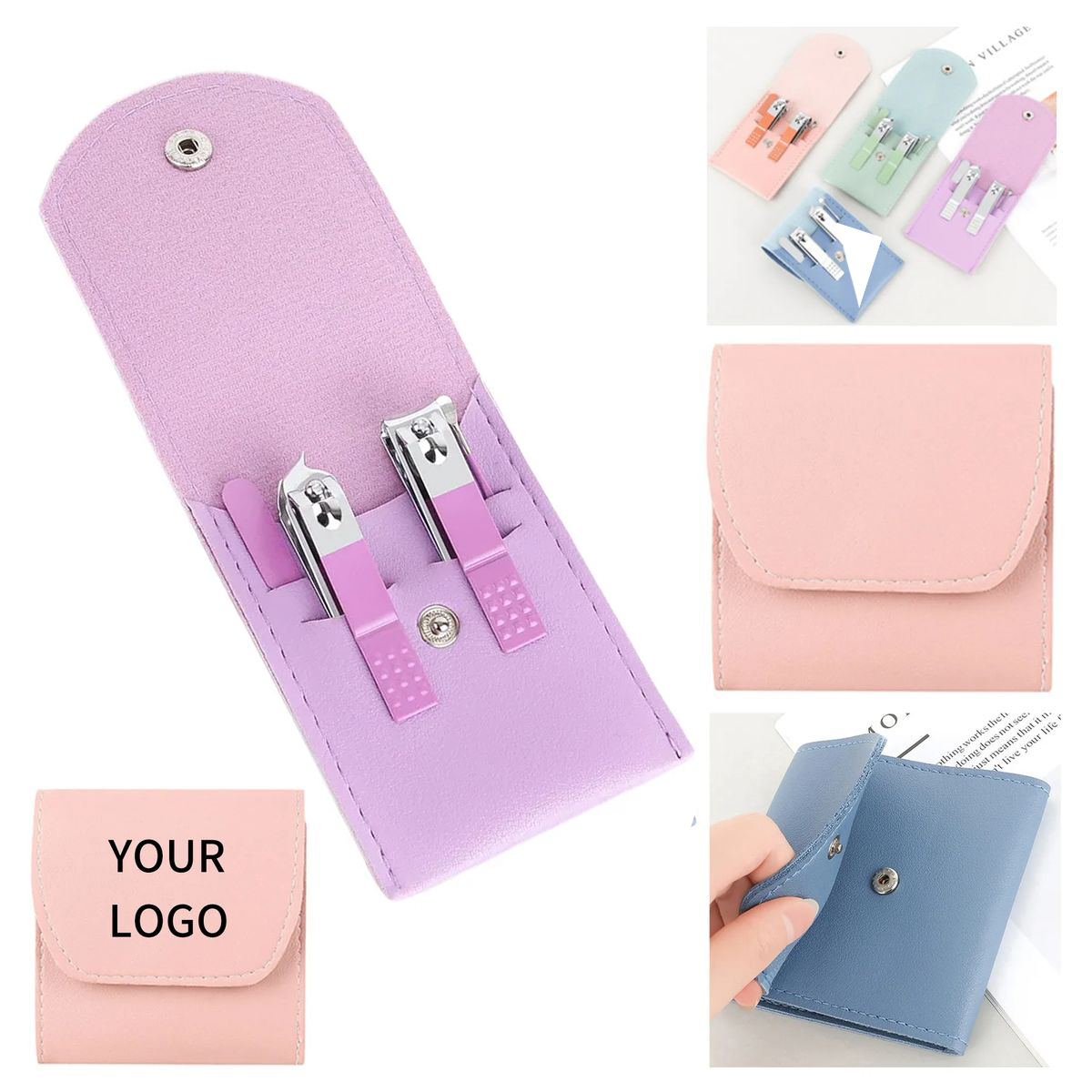 Stainless Steel Nail Care Kit with PU Leather Case 4