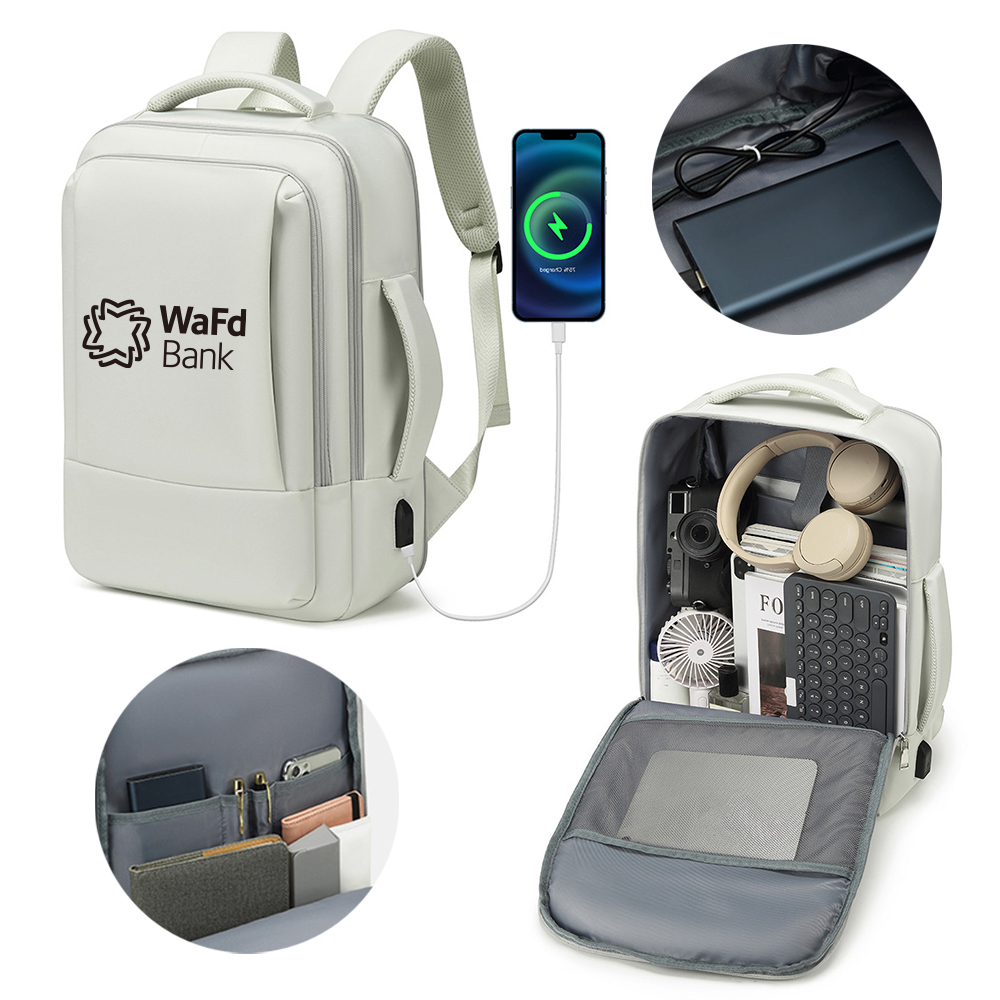USB Charging Port Waterproof Smart Casual Sports School Travel Laptop Backpack Bag 2