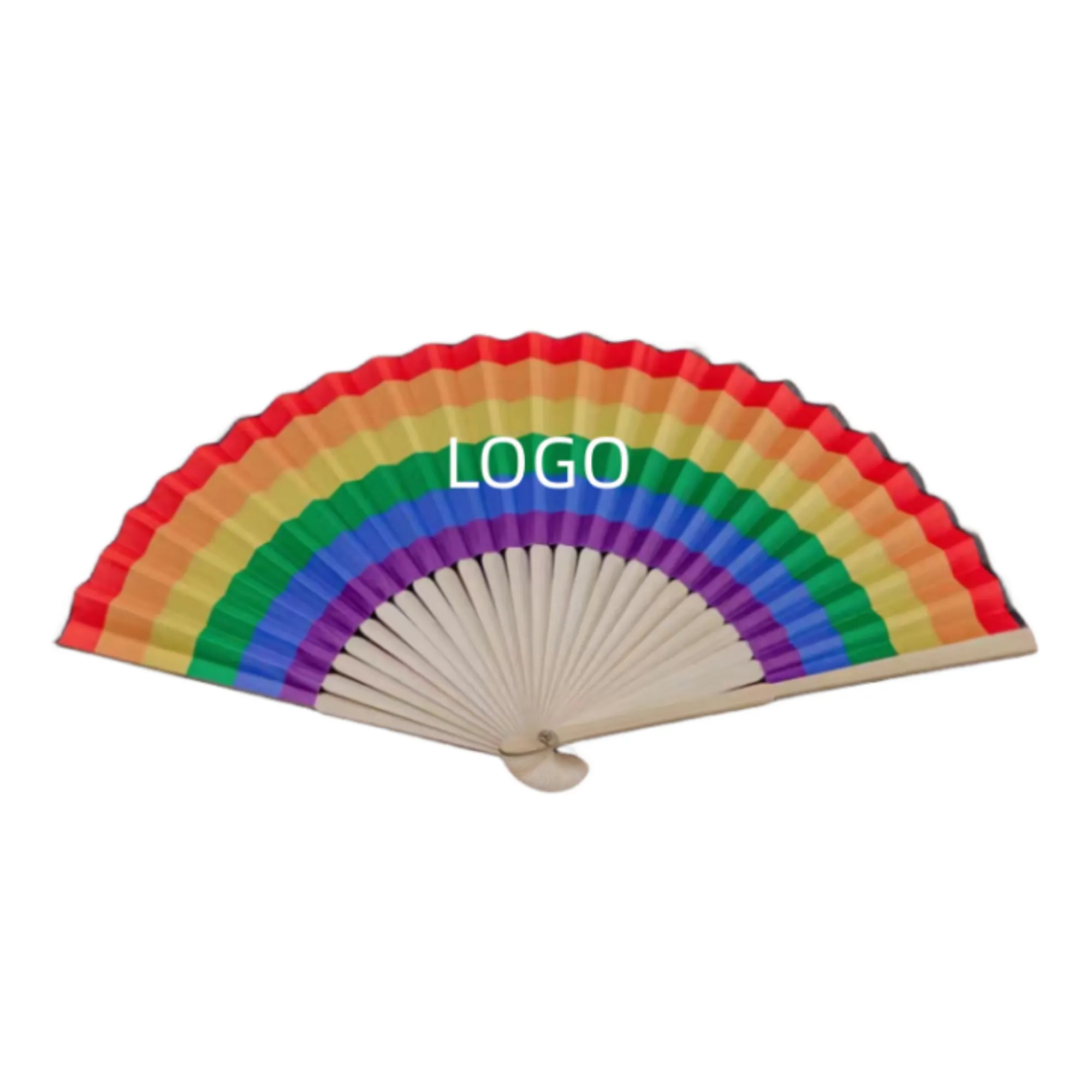 Full-Color Folding Bamboo Paper Hand Fan 2