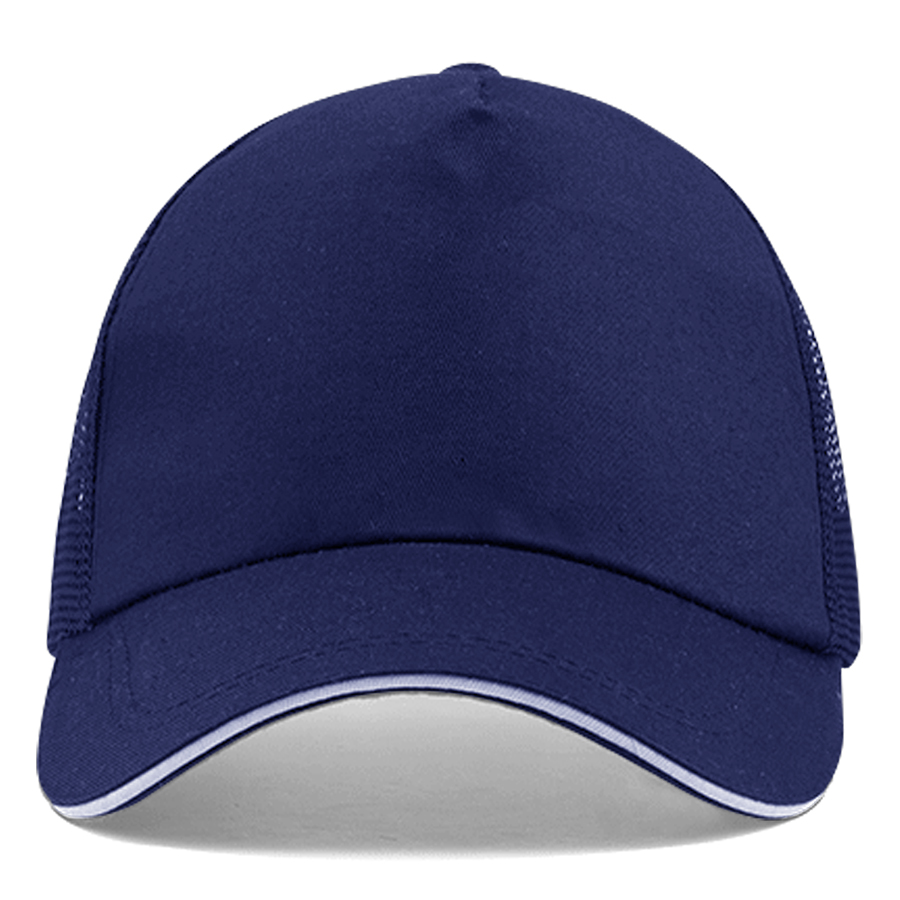Stock Poly Cotton 5 Panel Mesh Back Cap, Hook and Loop Fastener 22