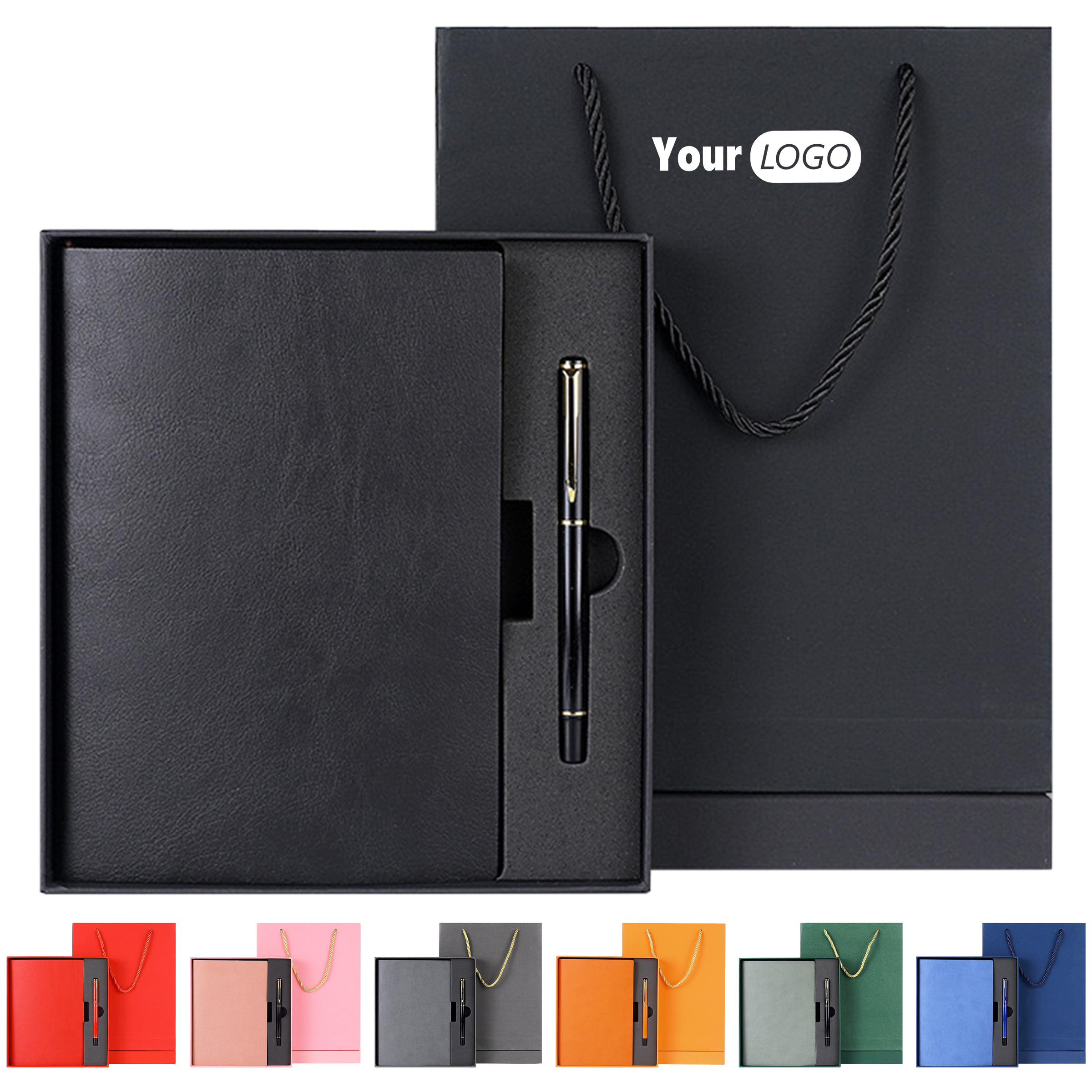 Faux Leather Notebook And Pen Gift Box Set 6