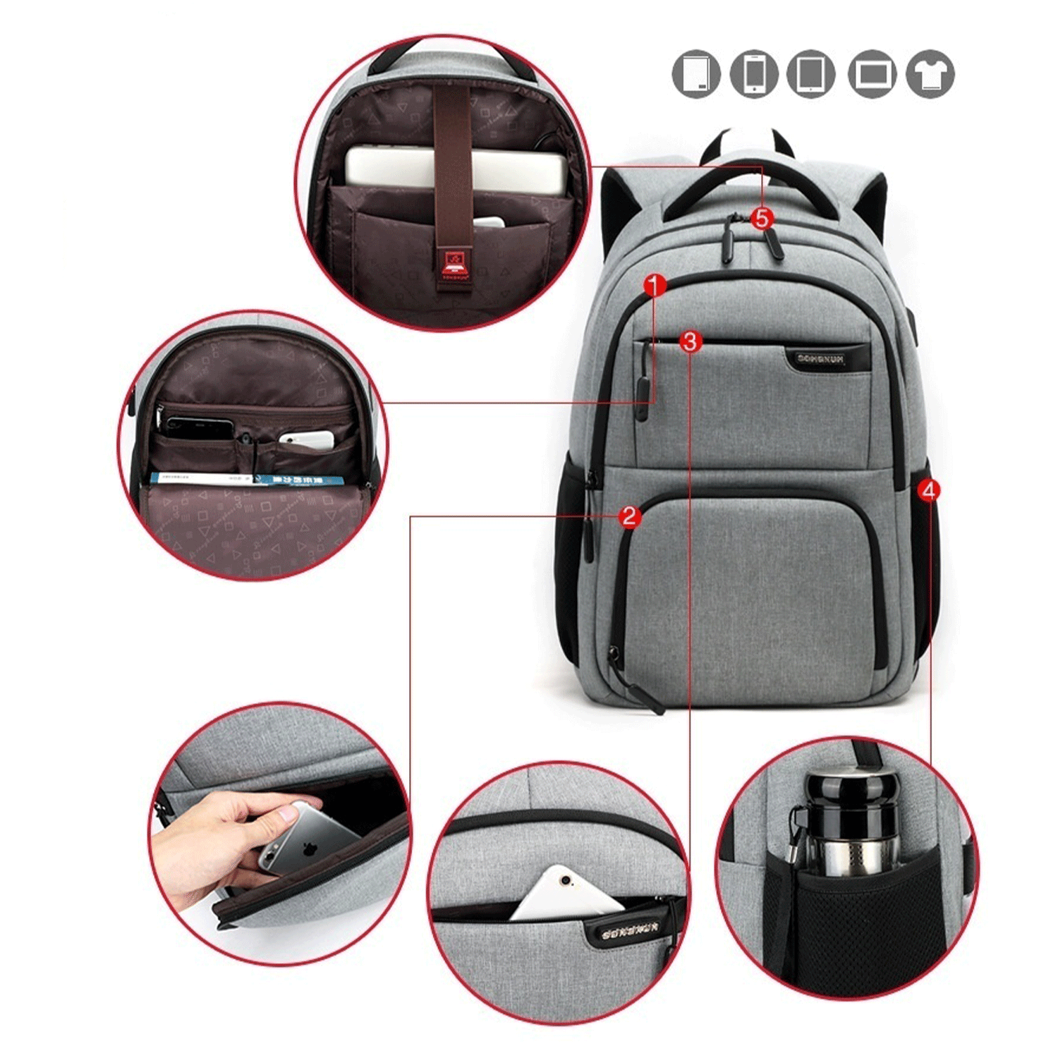 15.6inch Oxford Cloth Shoulder Bag Computer Backpack 5