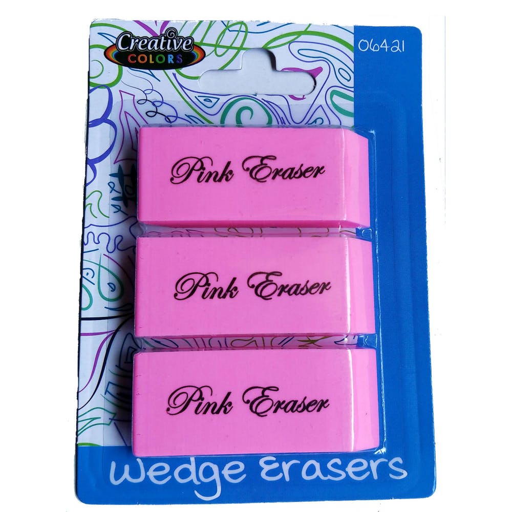 Pink Wedge Erasers - 48 Count 3 Pack 2