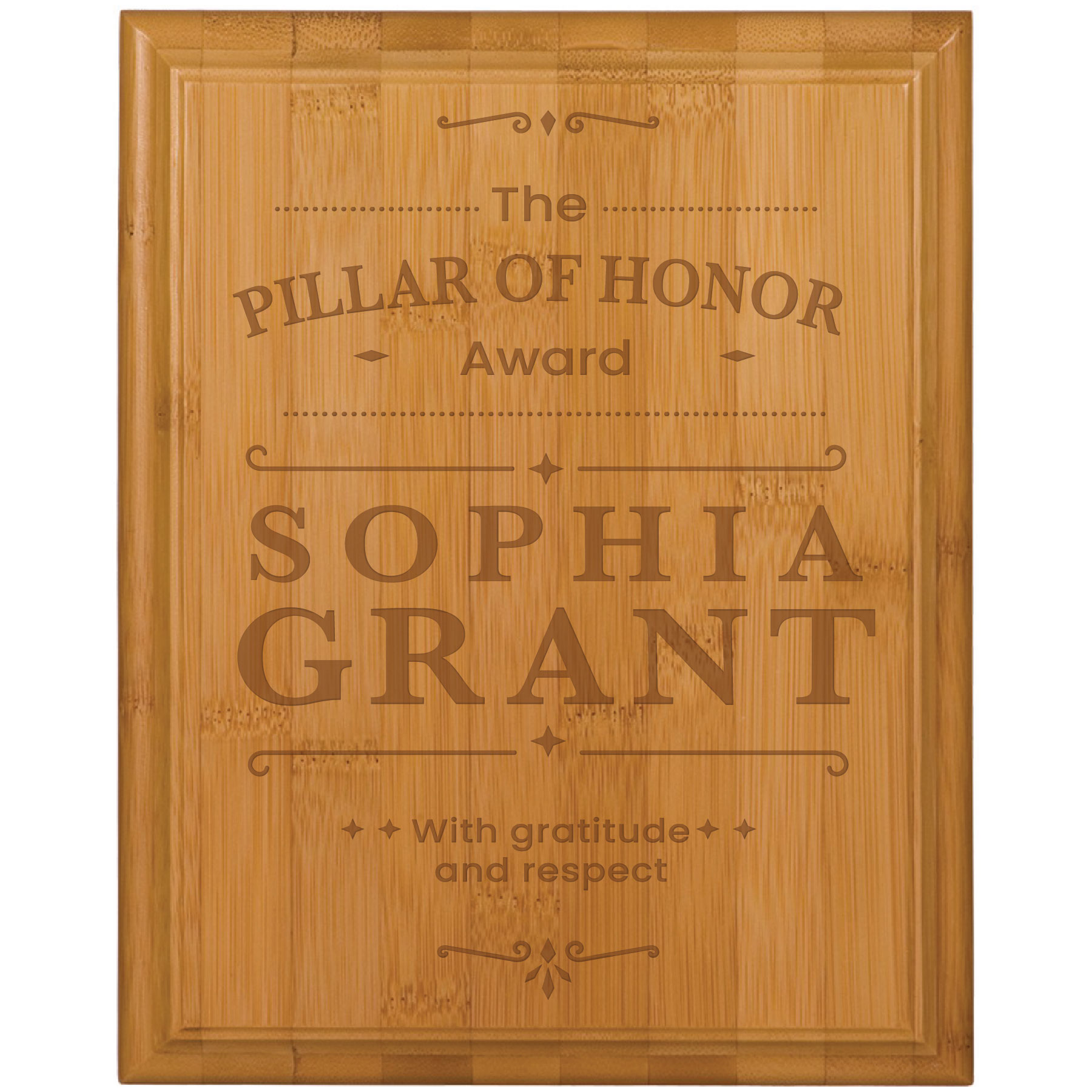 10" x 13" Bamboo Plaque 3
