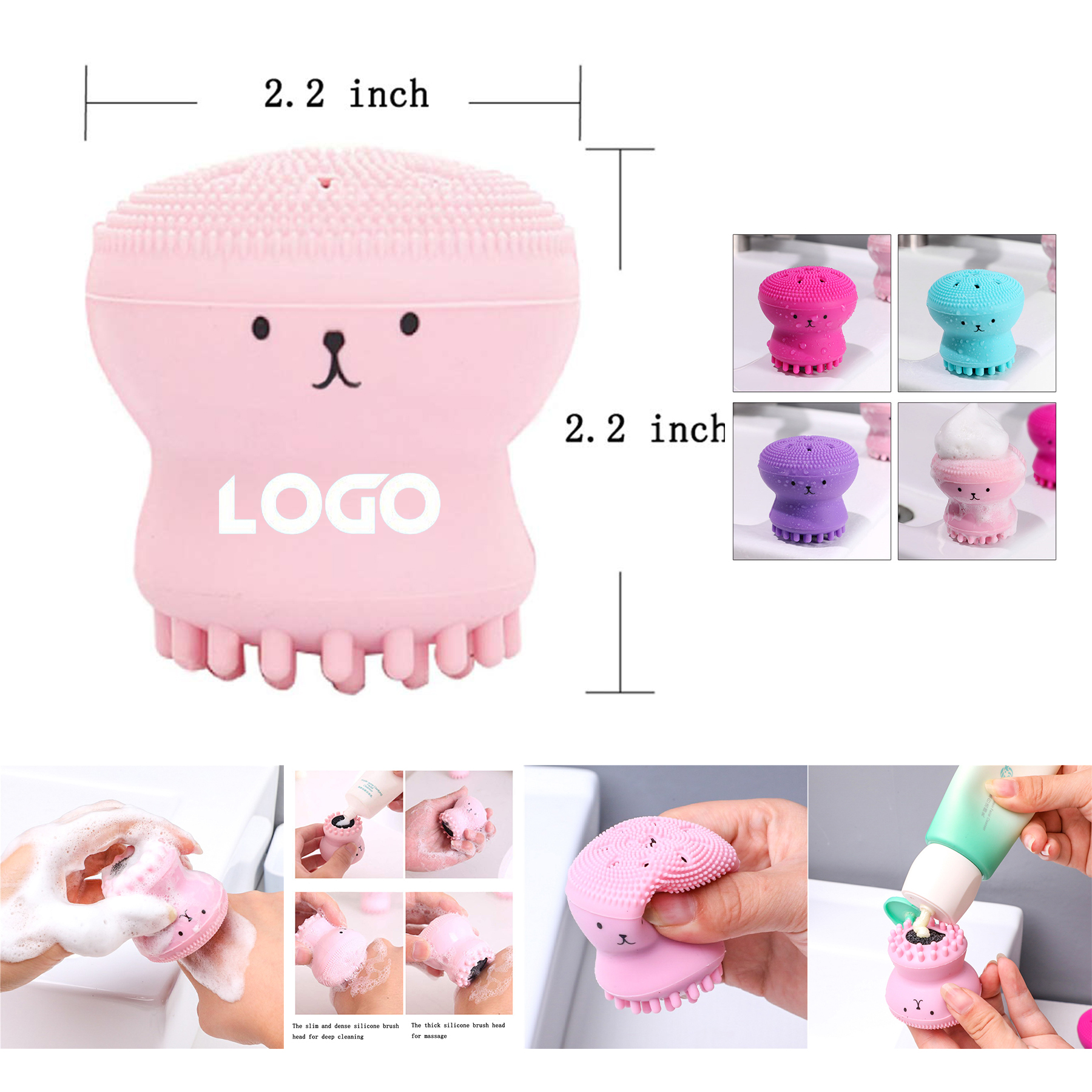 Cute Little Octopus Silicone Face Cleansing Brush 2