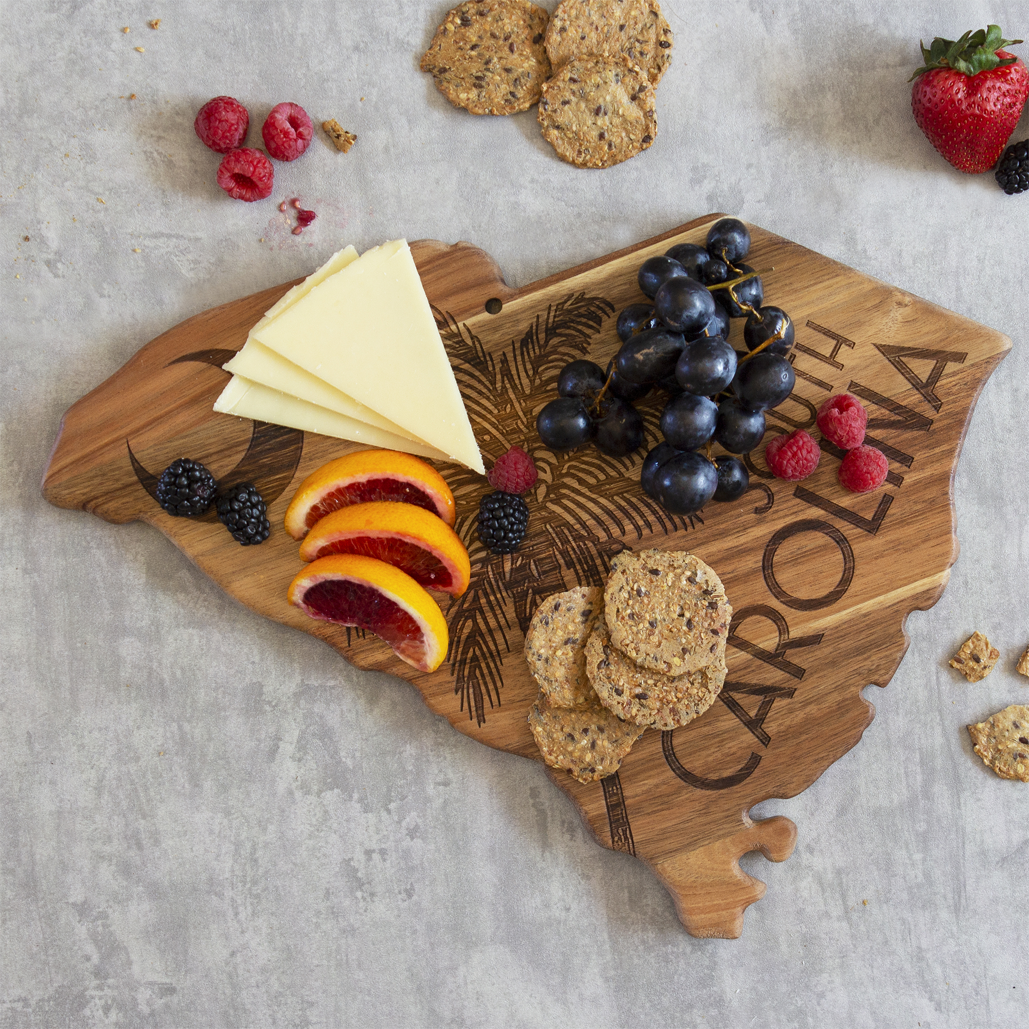 Rock & Branch® Origins Series South Carolina State Shaped Wood Serving and Cutting Board 6