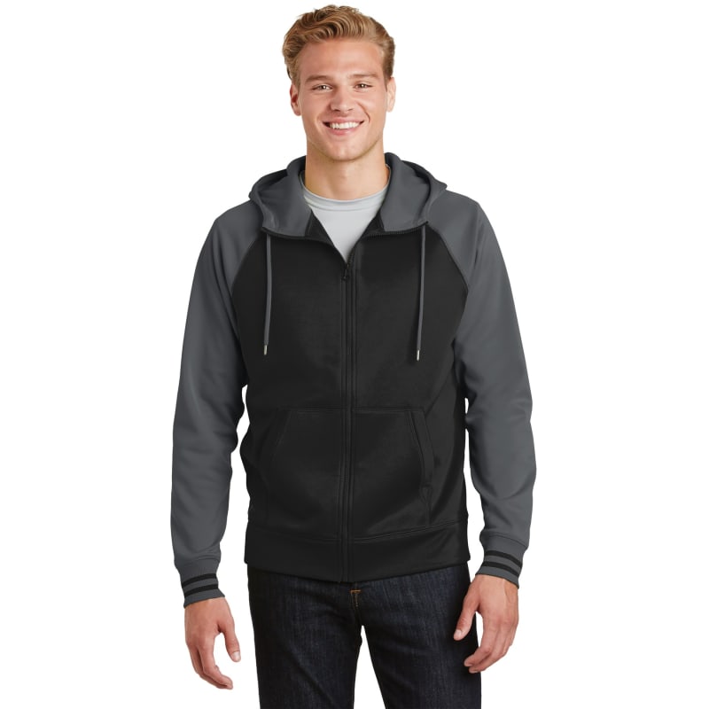 Sport-Tek Sport-Wick Varsity Fleece Full-Zip Hooded Jacket. 4