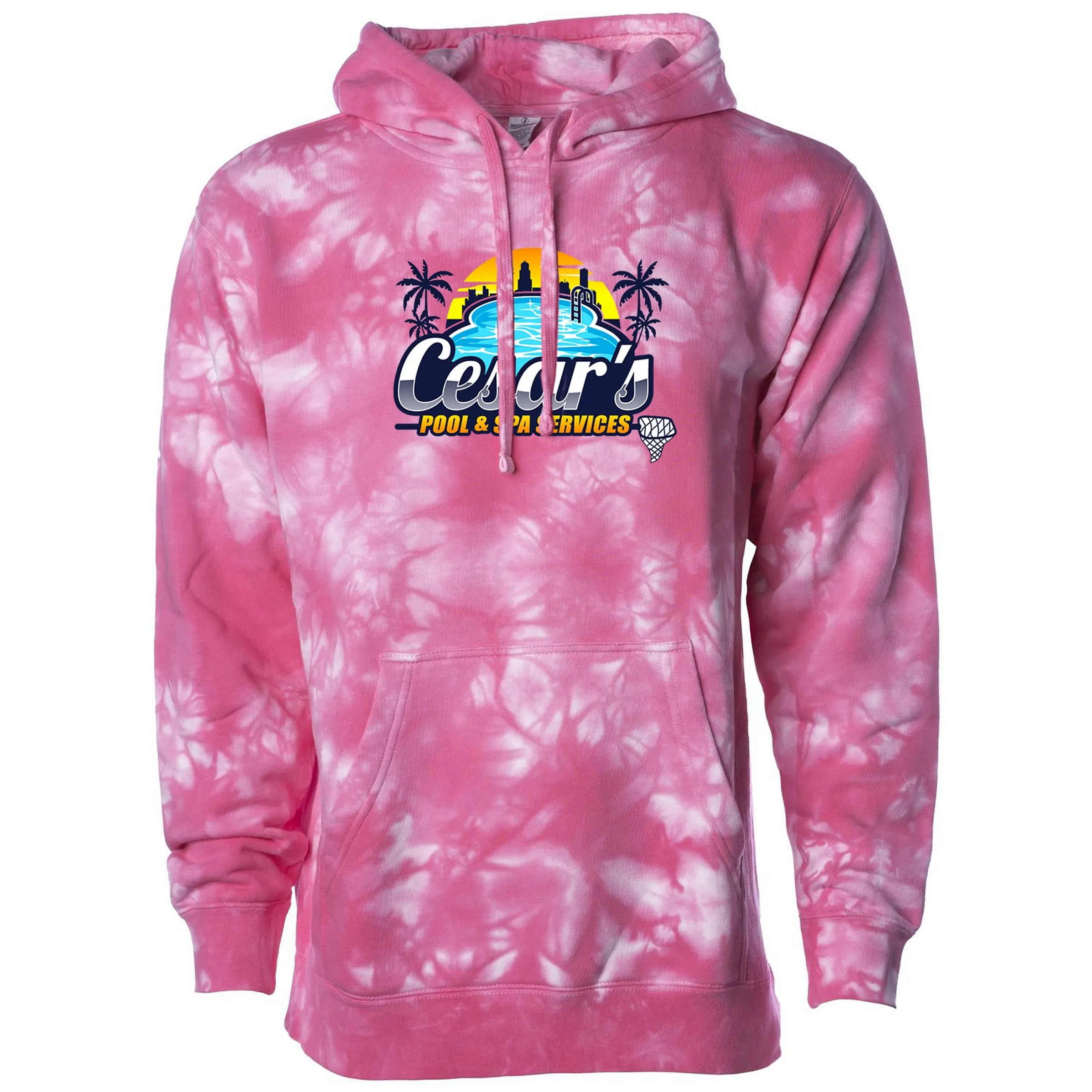 Unisex Midweight Pigment Tie Dyed Hooded Pullover 16