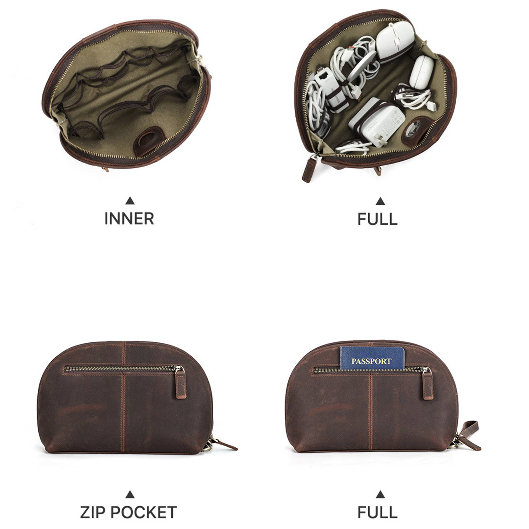 Genuine Leather Wear-resistant meniscus Storage Wallet Men 5