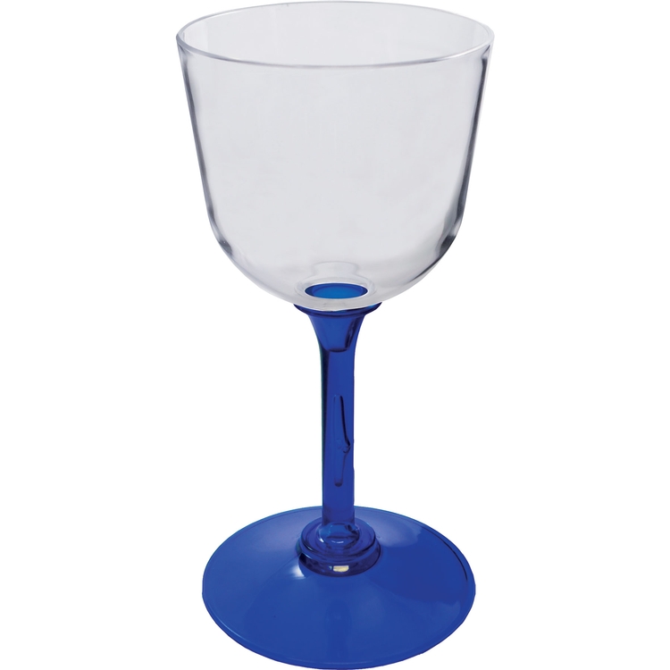 12oz Standard Stem Plastic Wine Goblet with Your Choice of Stem Color