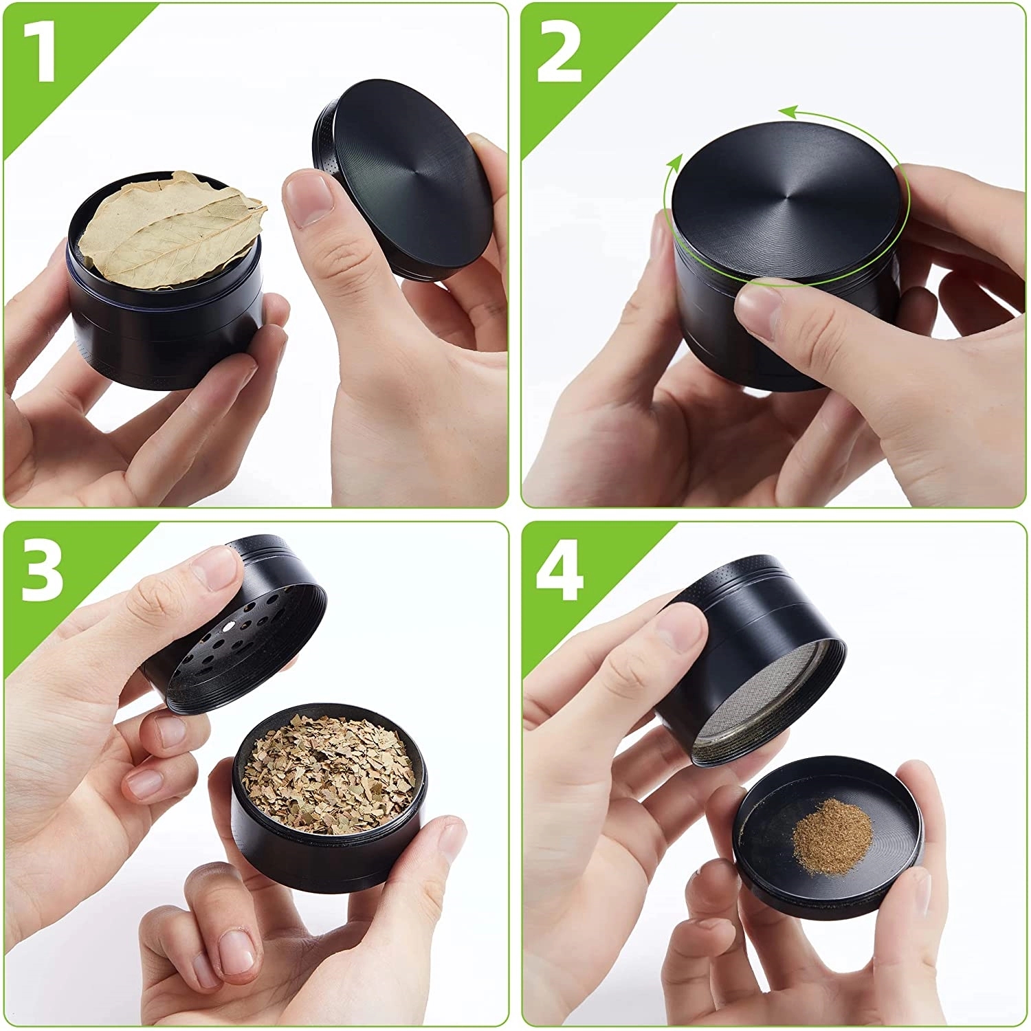 Aluminum 4-Layer Zinc Alloy Herb Grinder 2
