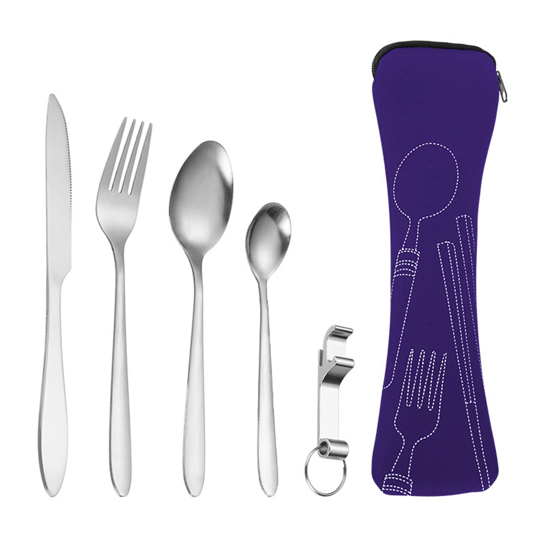 Stainless Steel Cutlery 5 Piece Set with Neoprene Pouch 4
