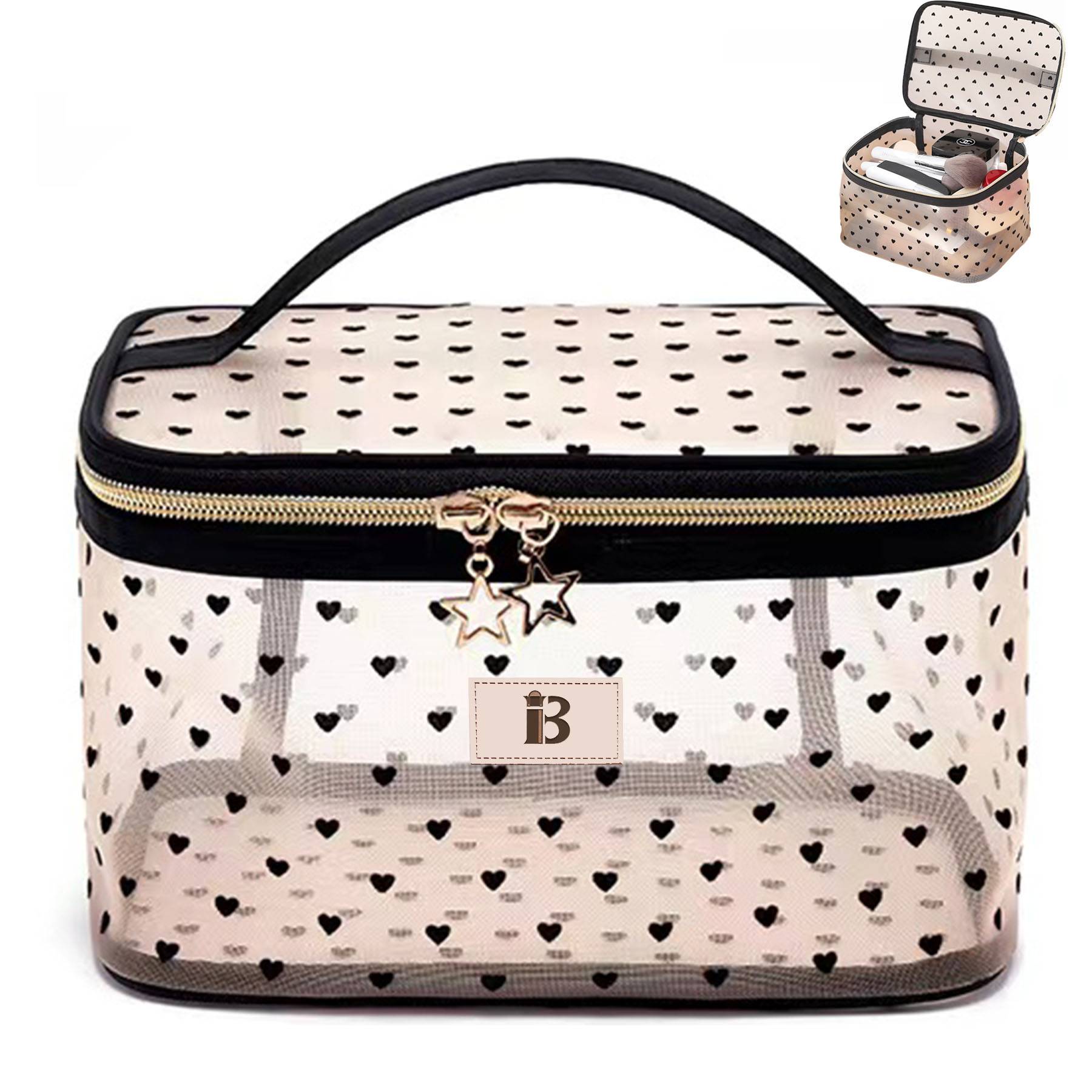Tulle Heart Pattern Cosmetic Bag 10