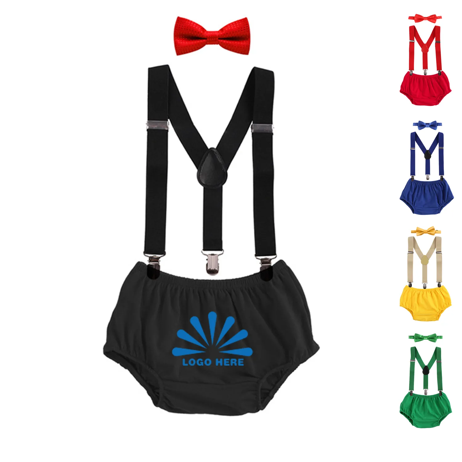 Baby Boy's Birthday Outfit With Suspenders 3