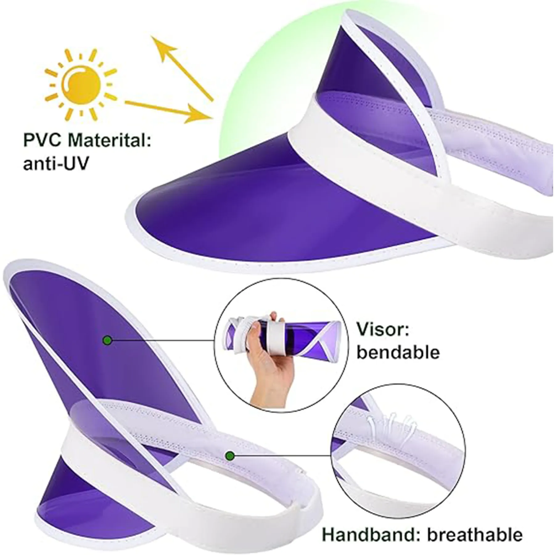 PVC Sun Shade Visor Hat 5