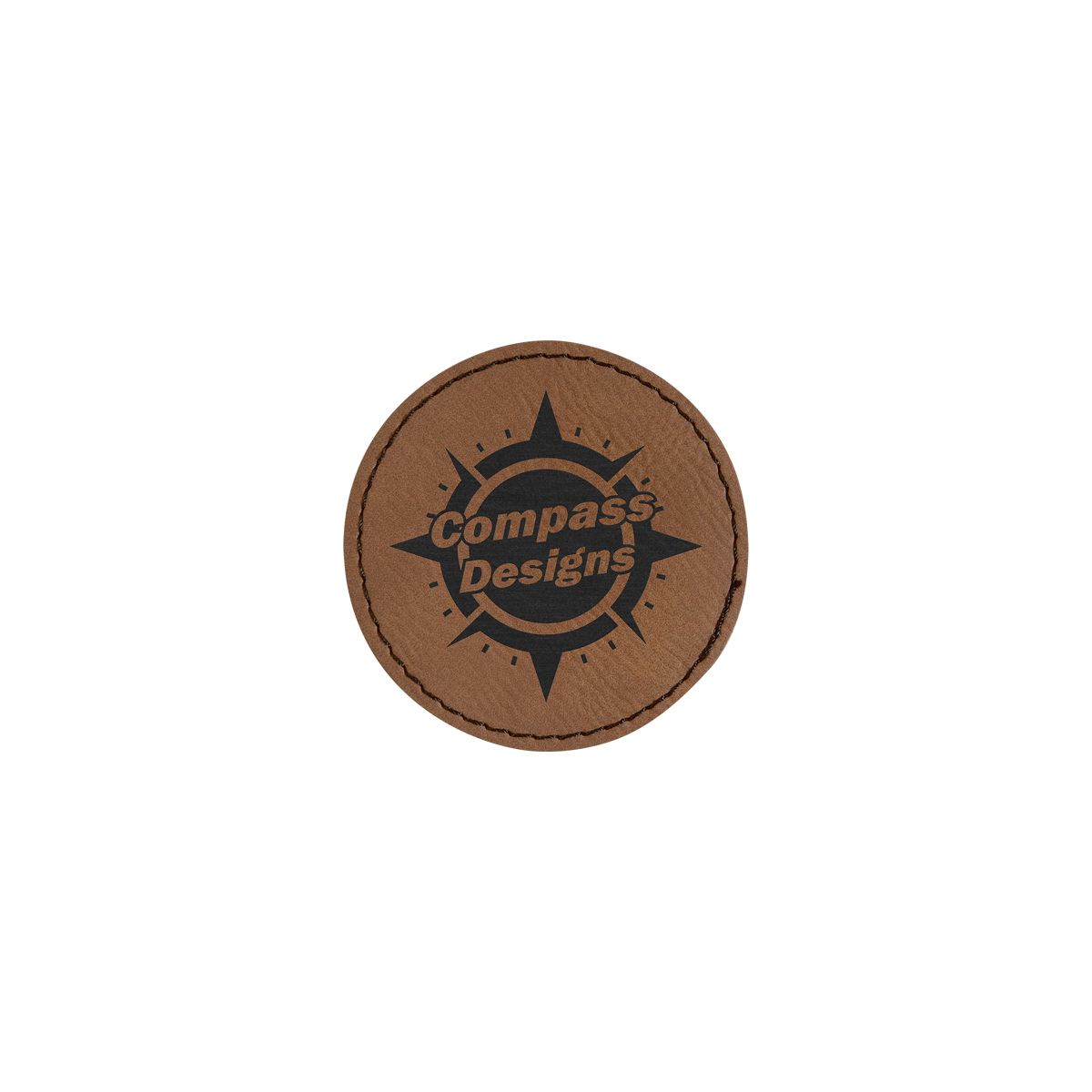 2" Dark Brown Leatherette Round Patch with Adhesive