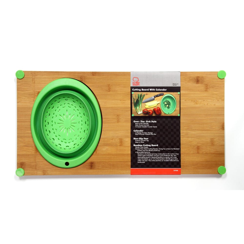 Bamboo Cutting Boards - Collapsible Colander Over the Sink 2