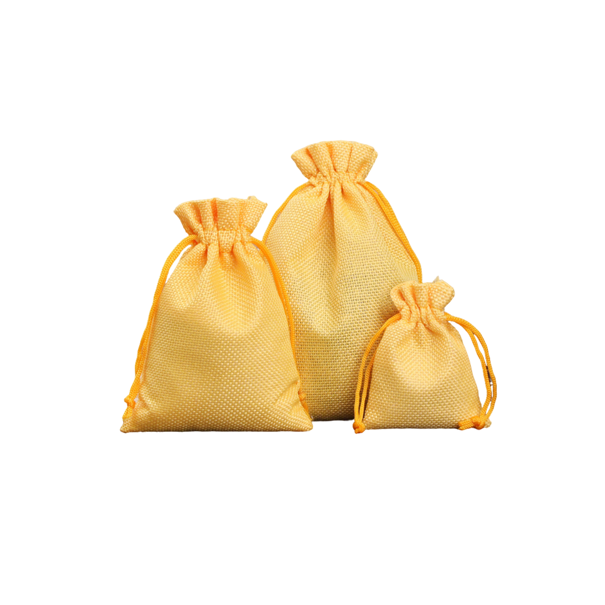 Burlap Drawstring Gift Pouch With Double Knot Closure 12