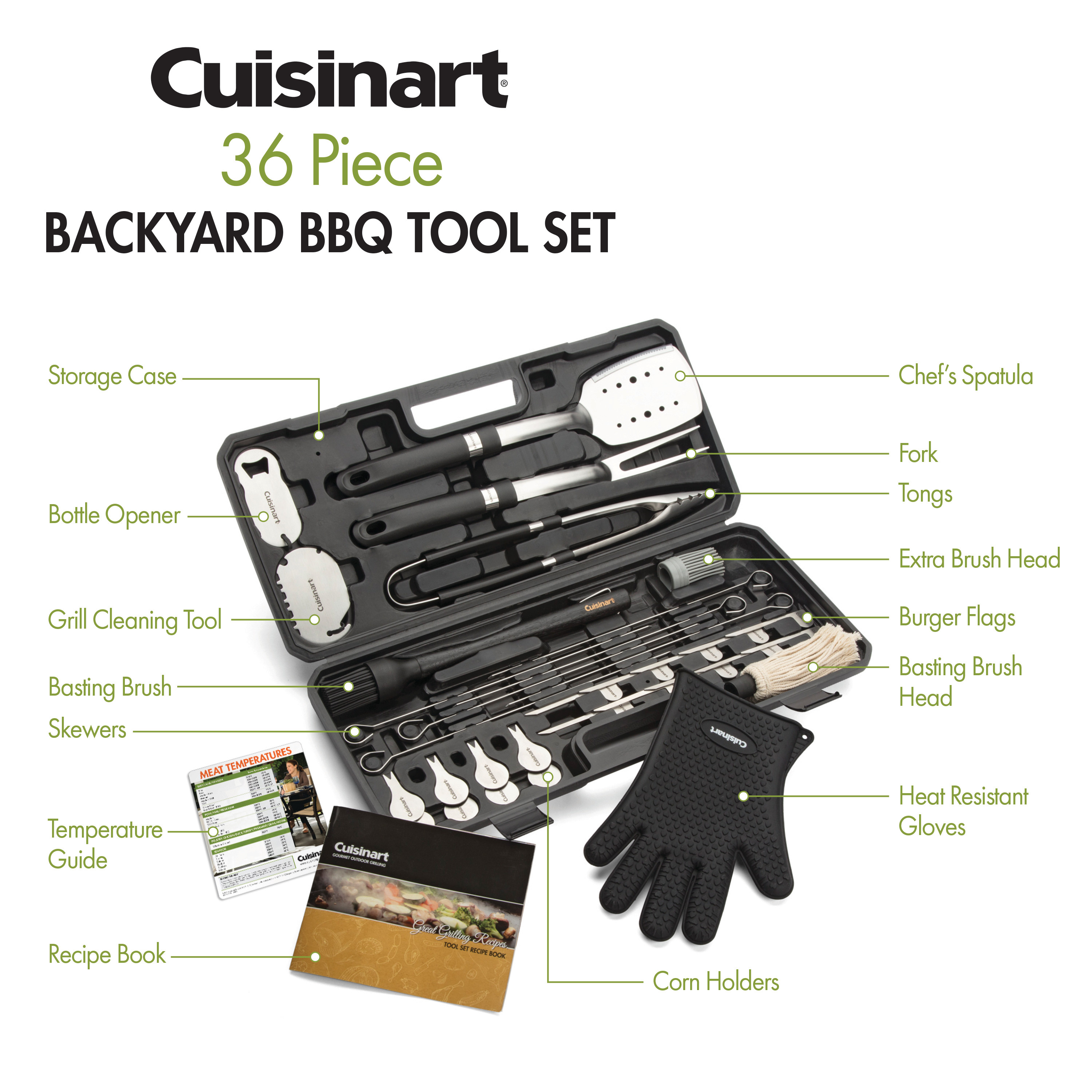 Cuisinart Outdoors® 36 Piece Backyard BBQ Tool Set 24