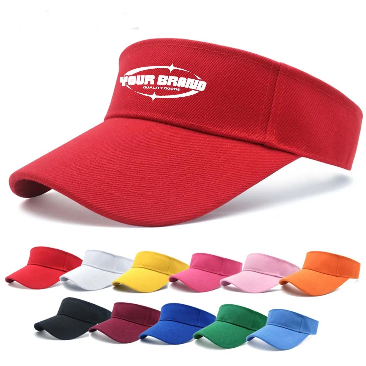 In Stock Custom Cotton Sports Twill Visor 2