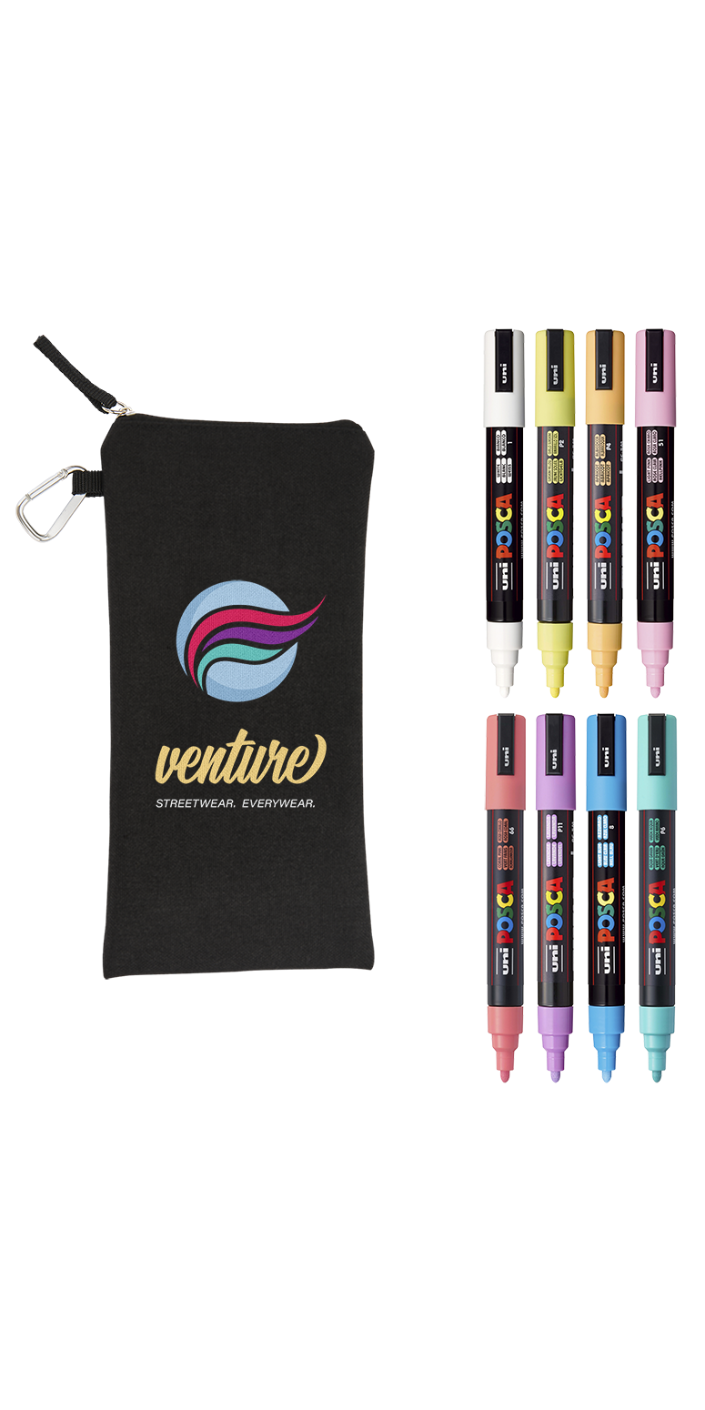 POSCA 8 Piece Soft Marker Set with Bag - Medium 6