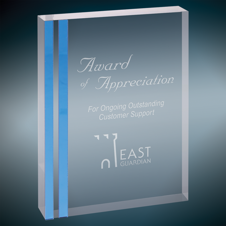 5" x 7" Blue Rectangle Acrylic Award