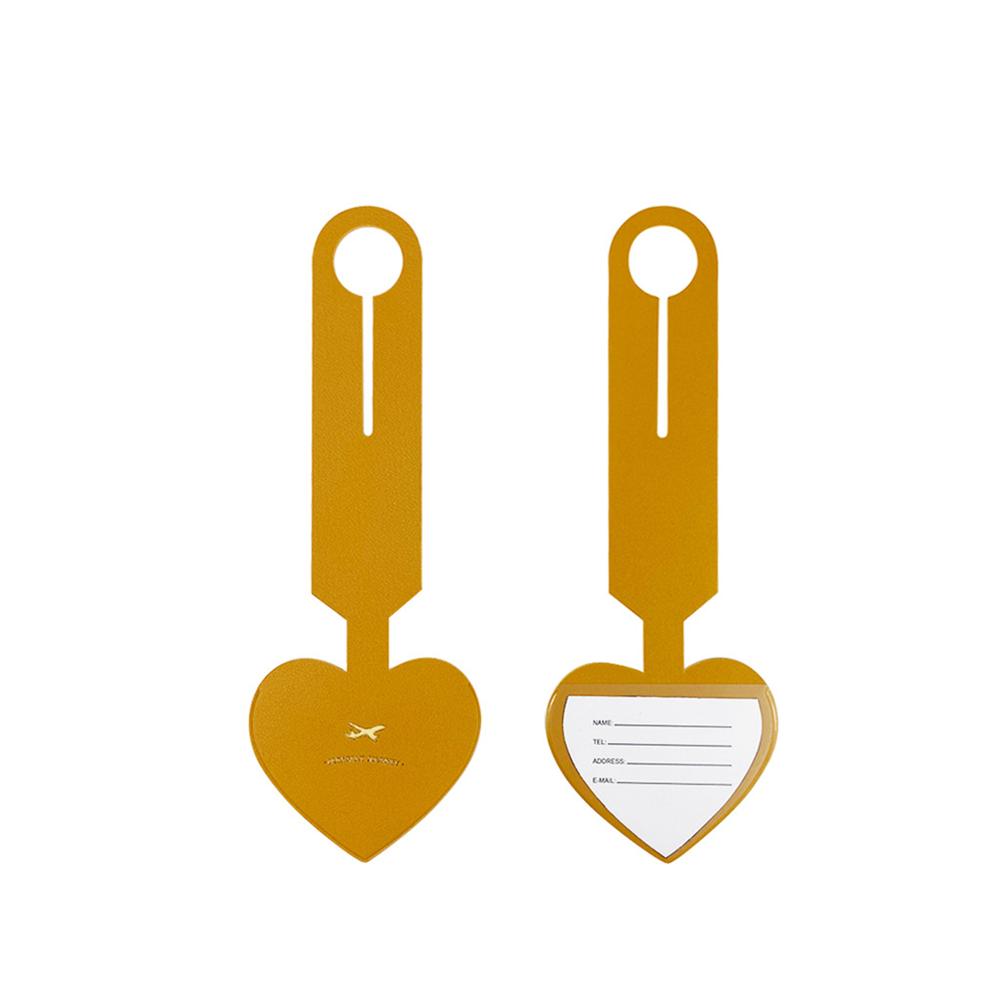 Heart Shape Travel Tag Faux Leather 9.4" Length x 3.4" Width 9